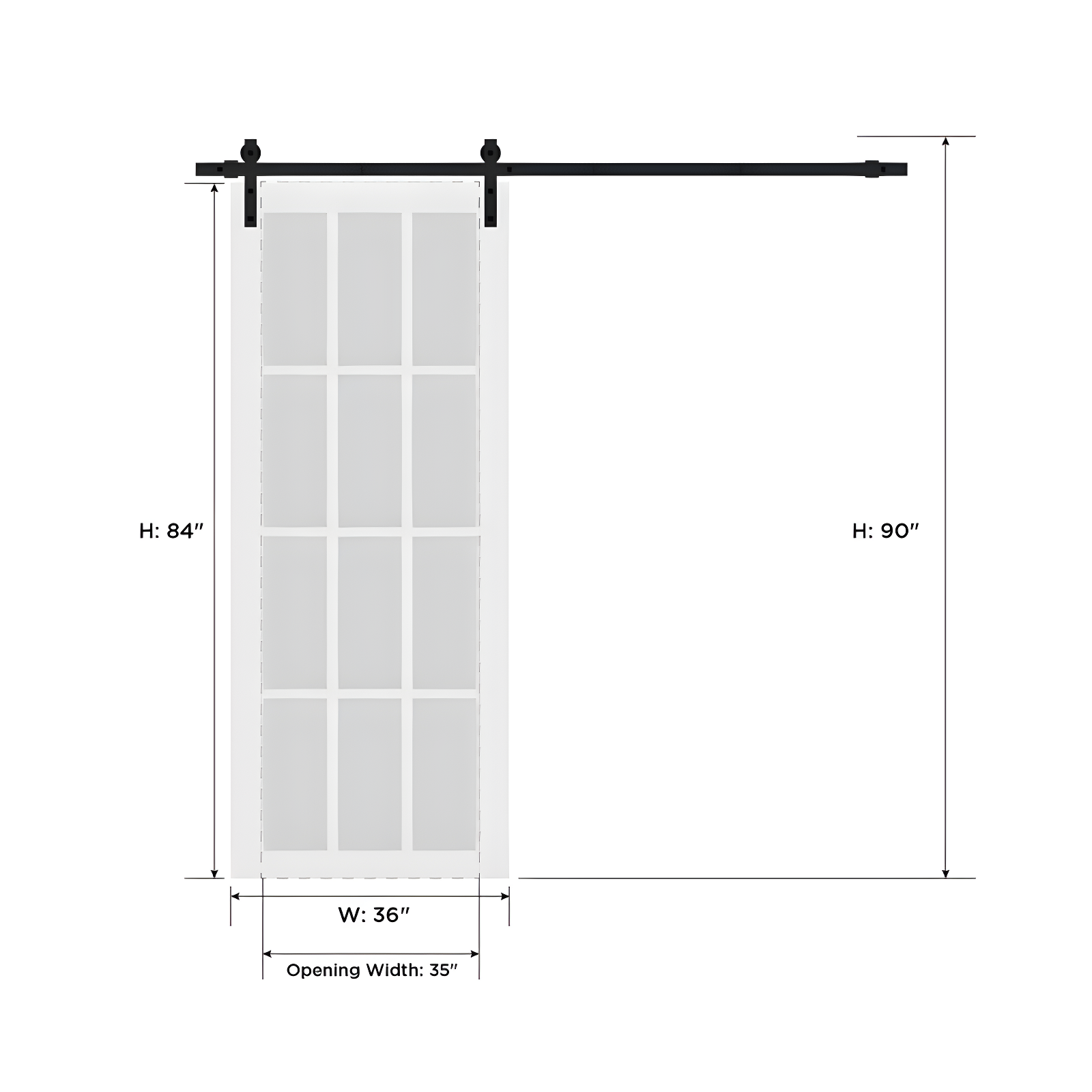 VDomDoors Sete Frosted Glass Standard White Door Slab