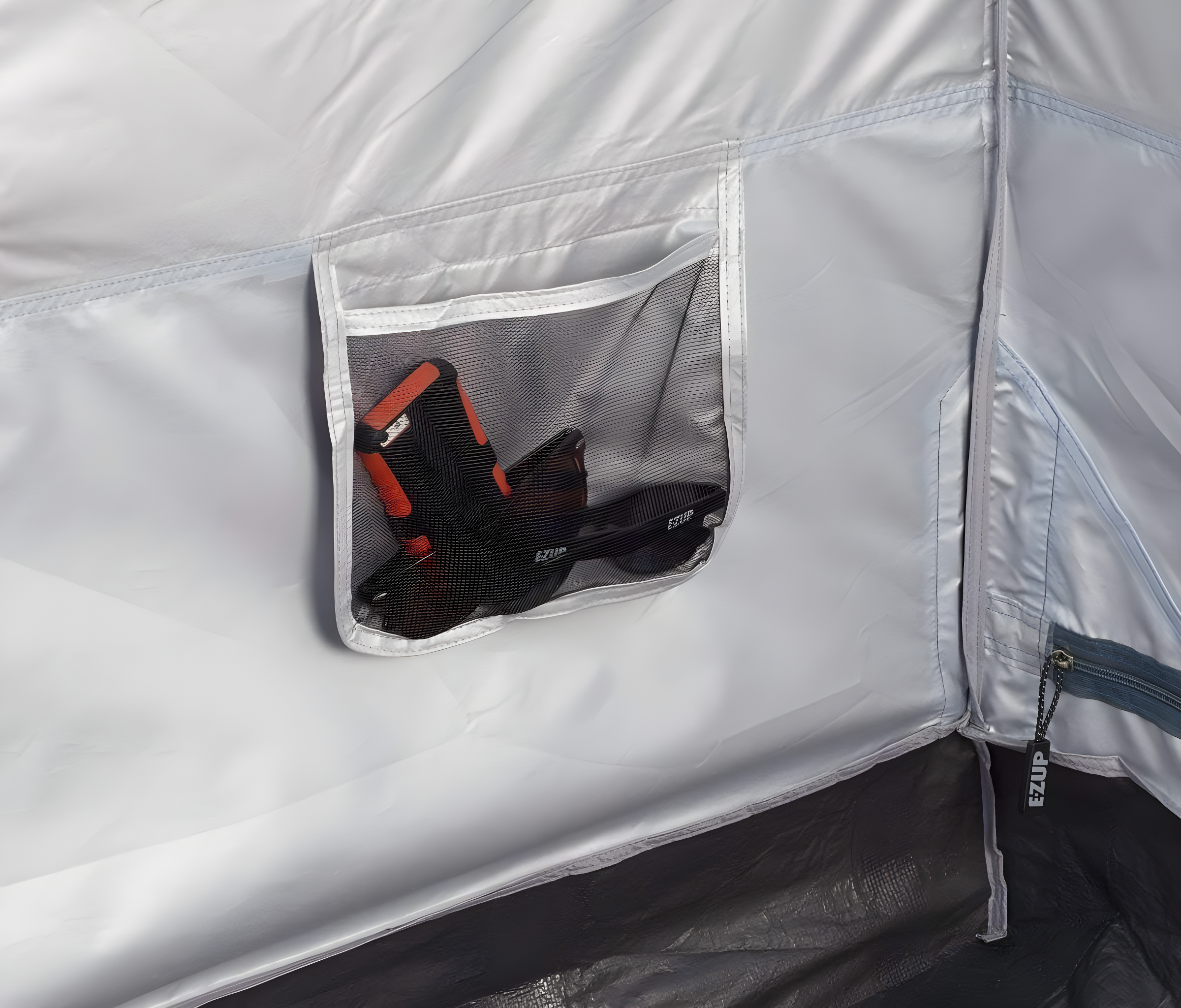 E-Z UP 10' x 10' Gray and Blue Camping Cube Tent