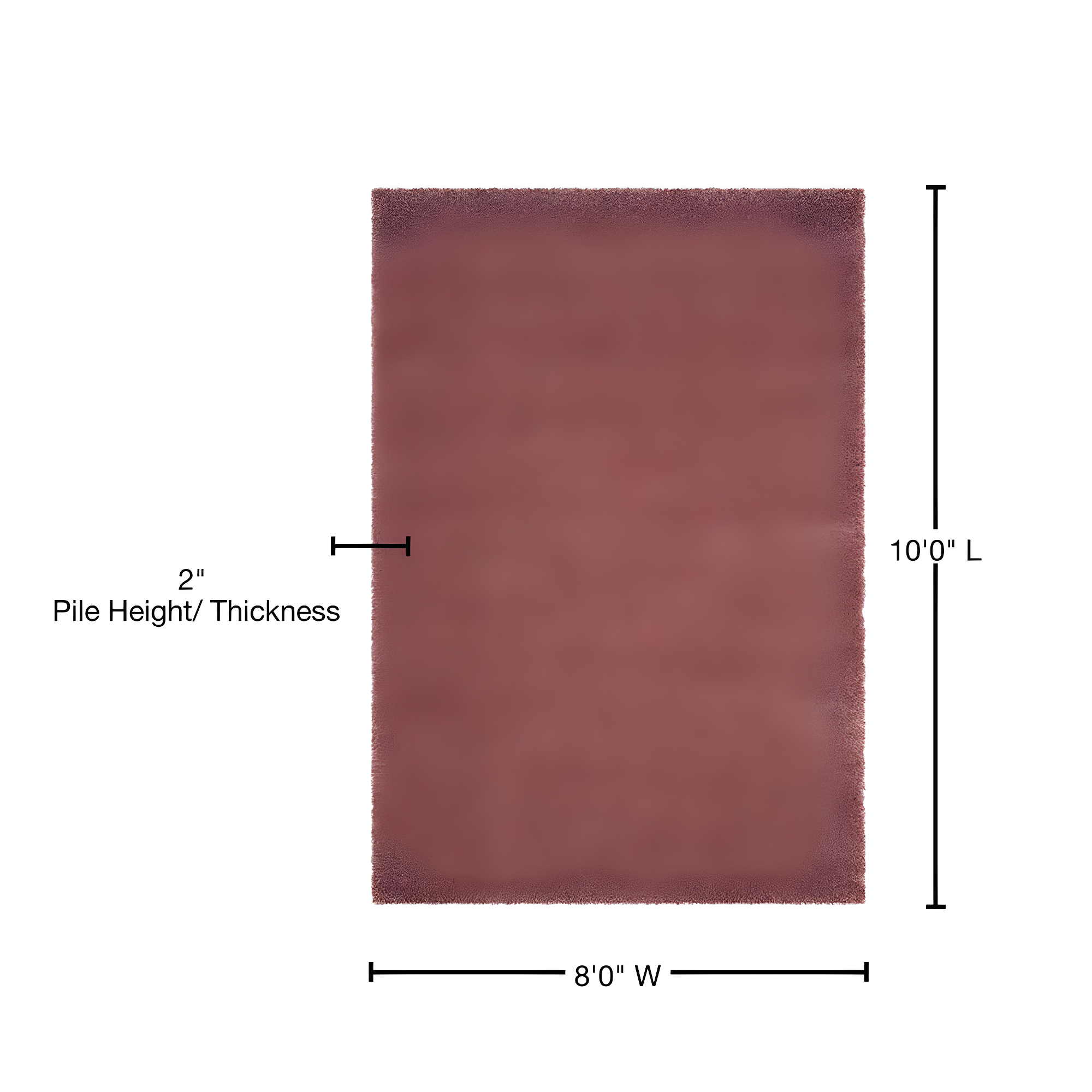 SAFAVIEH California Solid Plush Shag Area Rug, Rose, 8' x 10'