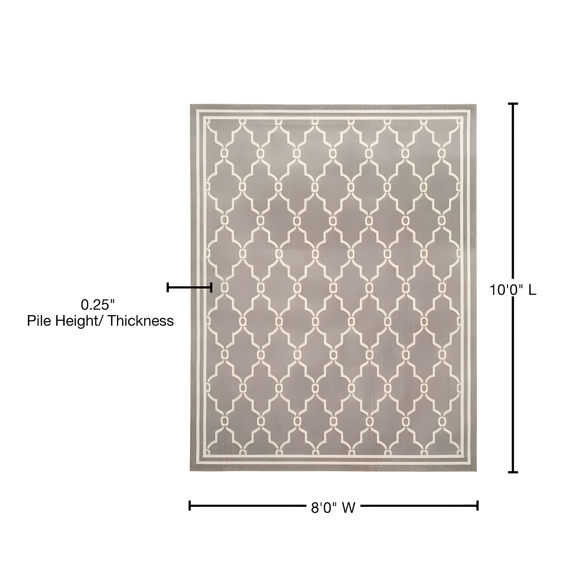 Amherst AMT414 Power Loomed Indoor Area Rug - Dark Grey/Beige - 8'x10' - Safavieh