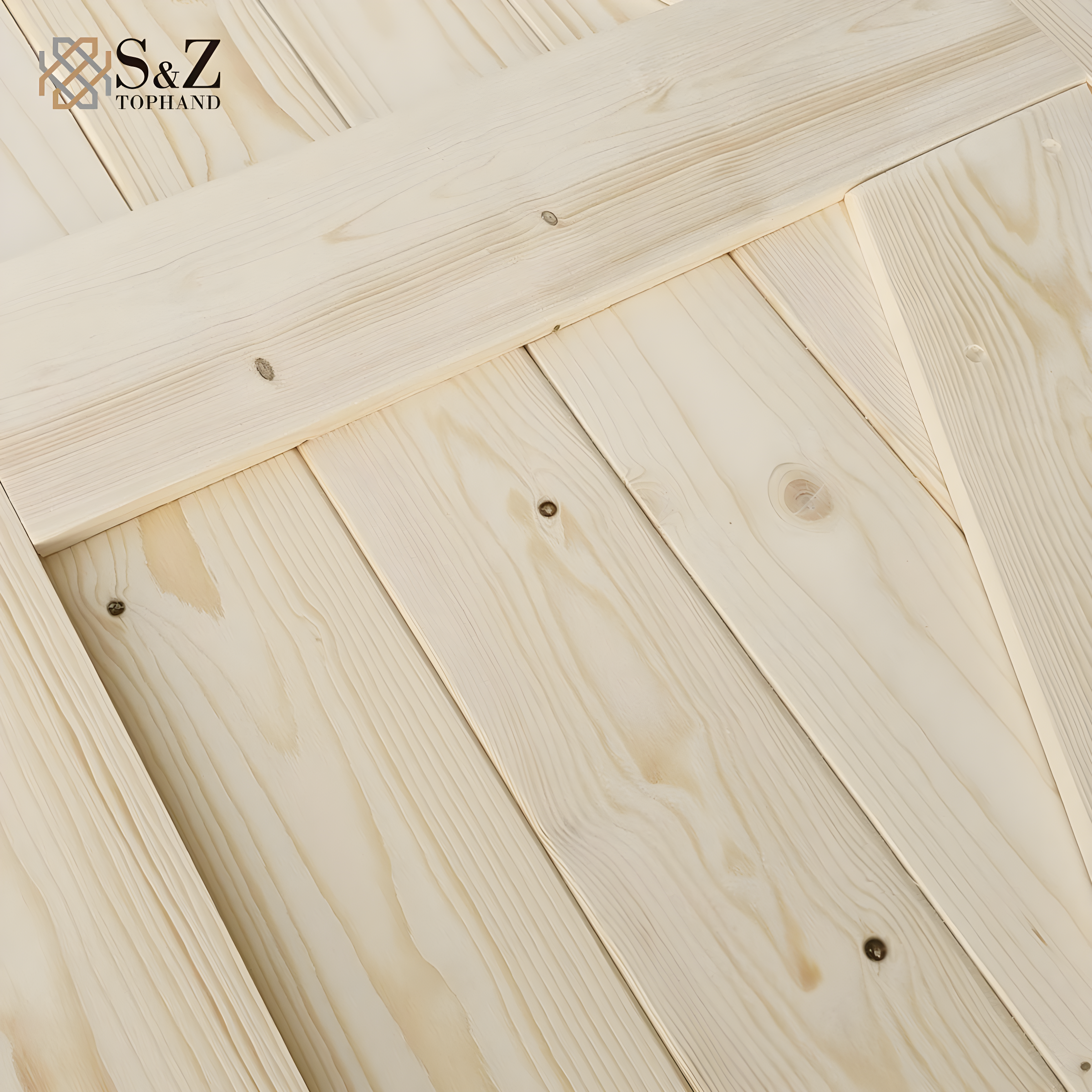 Barn Door, Unfinished British Brace Barn Door/Country Style/Solid Wood/Sliding Door/Durable