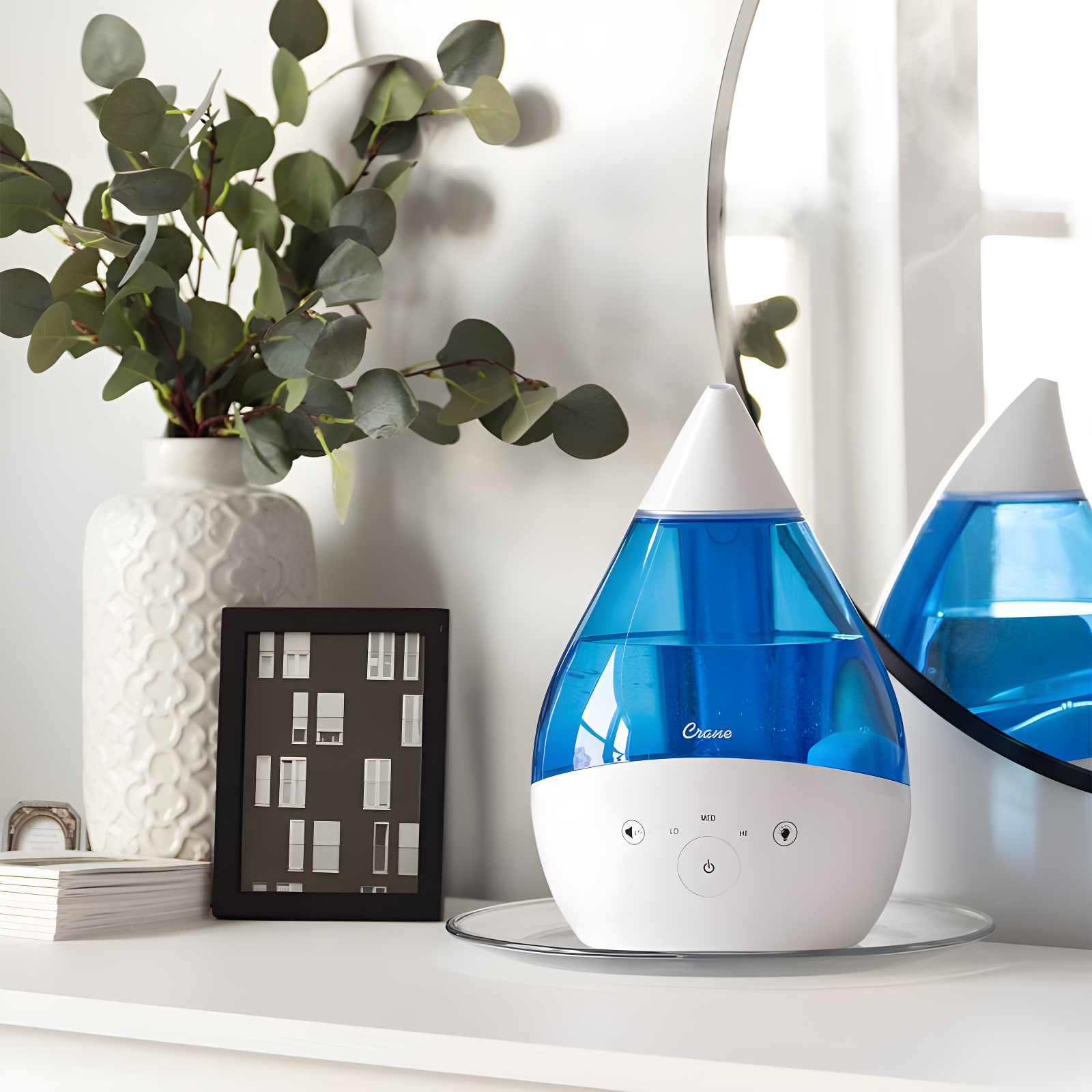 Crane USA Drop 2.0 , 4-in-1 Cool-Mist Humidifier with Aroma Tray & Sound Machine