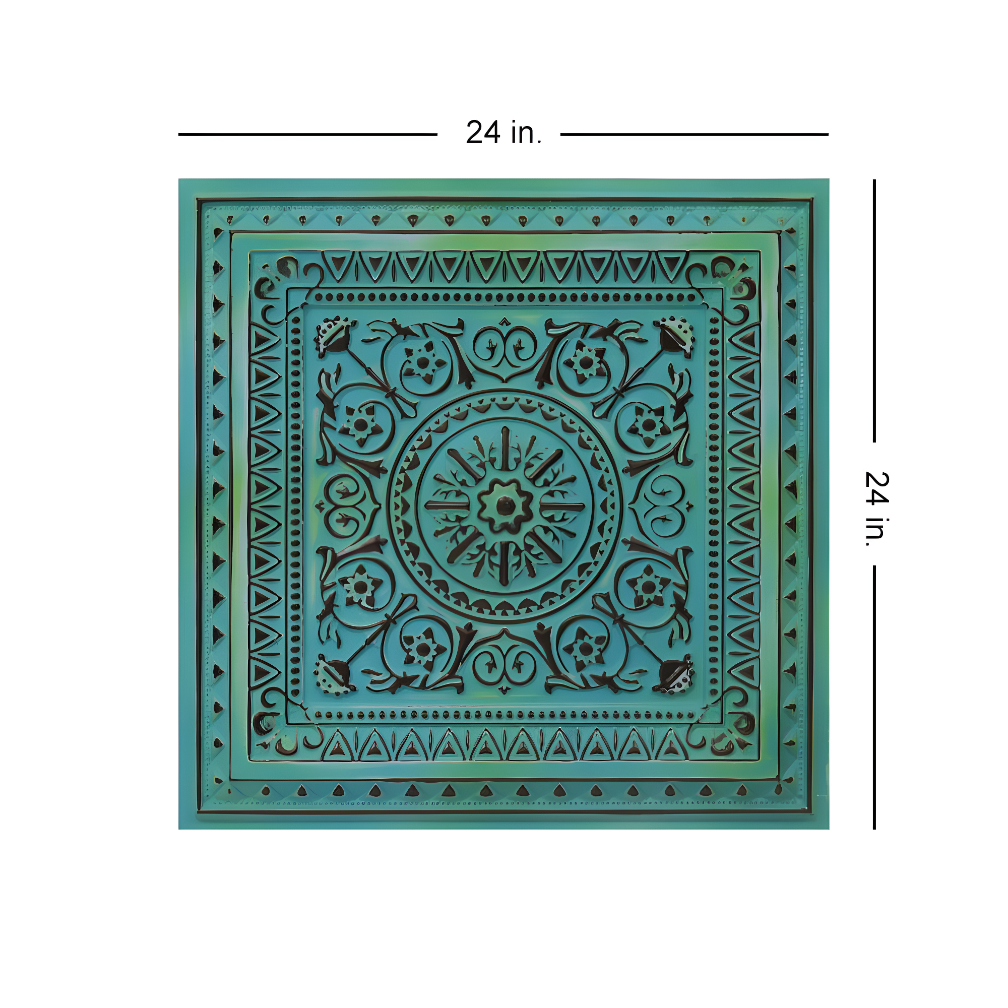uDecor Marseille 24'' W Textured PVC Drop-In Ceiling Tile In Antique Gold (Set of 10)
