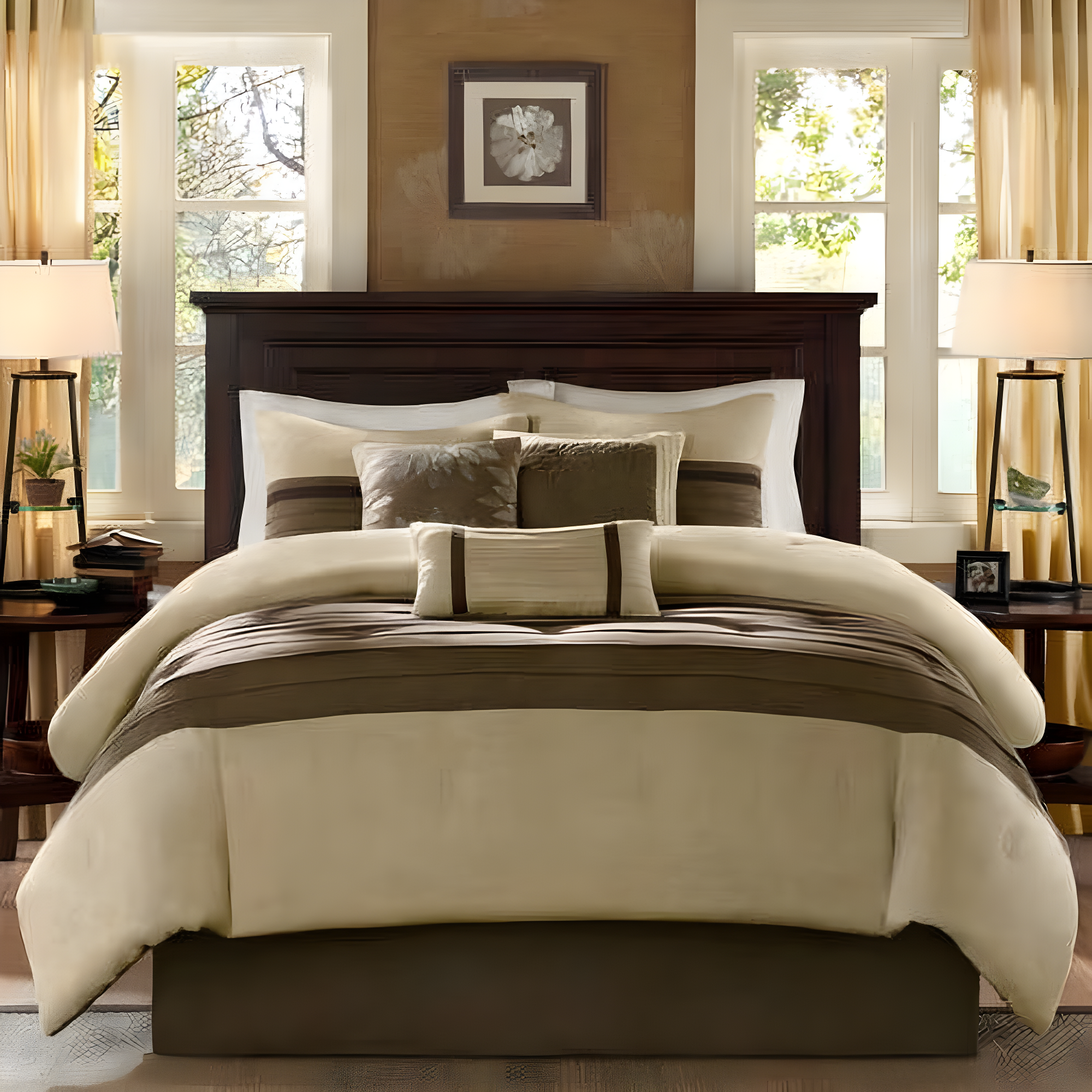Madison Park Palmer 7 PC Pieced Faux Suede Comforter Set