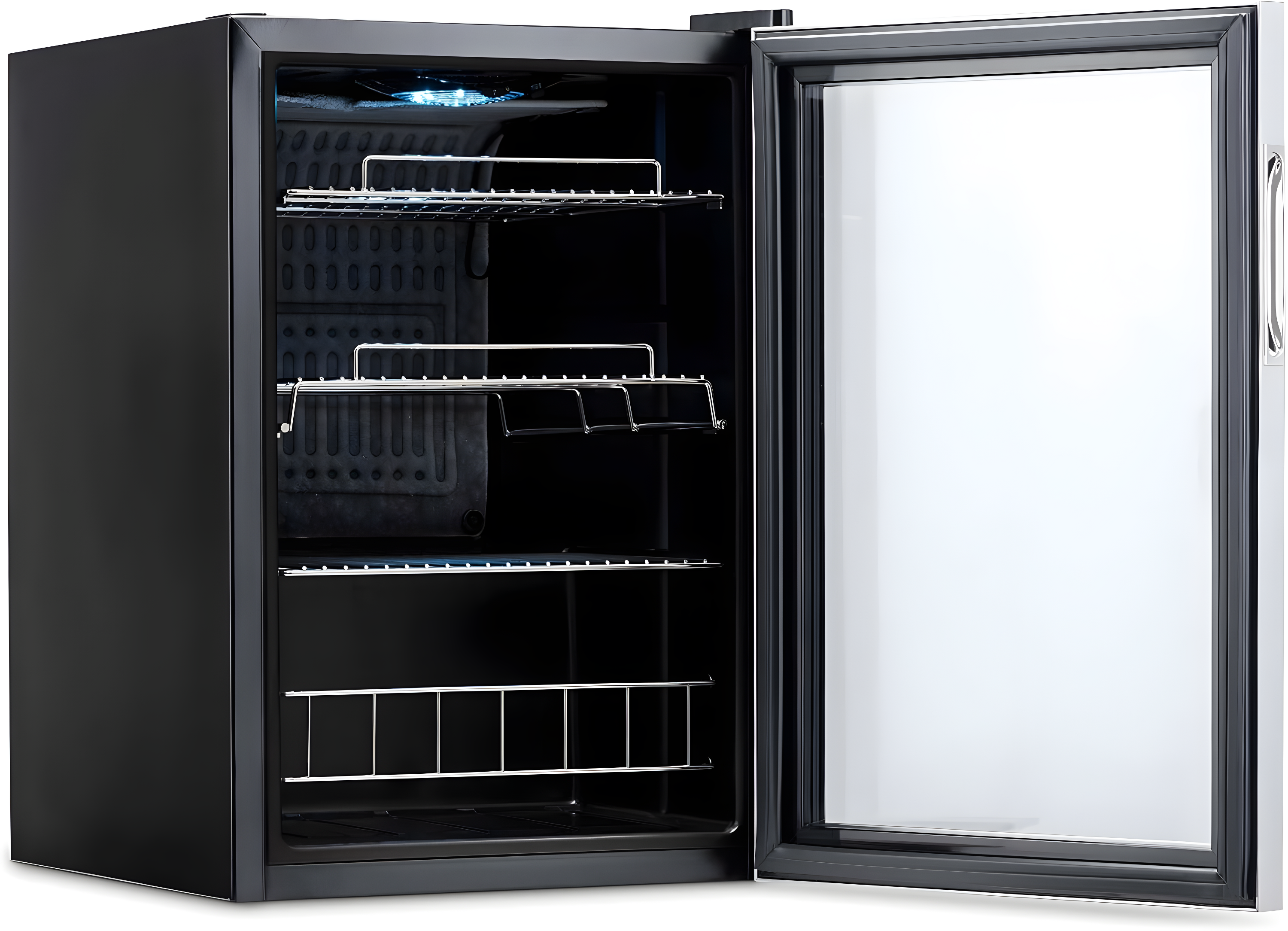 Newair 90 Can Freestanding Beverage Fridge in Stainless Steel, Compact with Adjustable Shelves