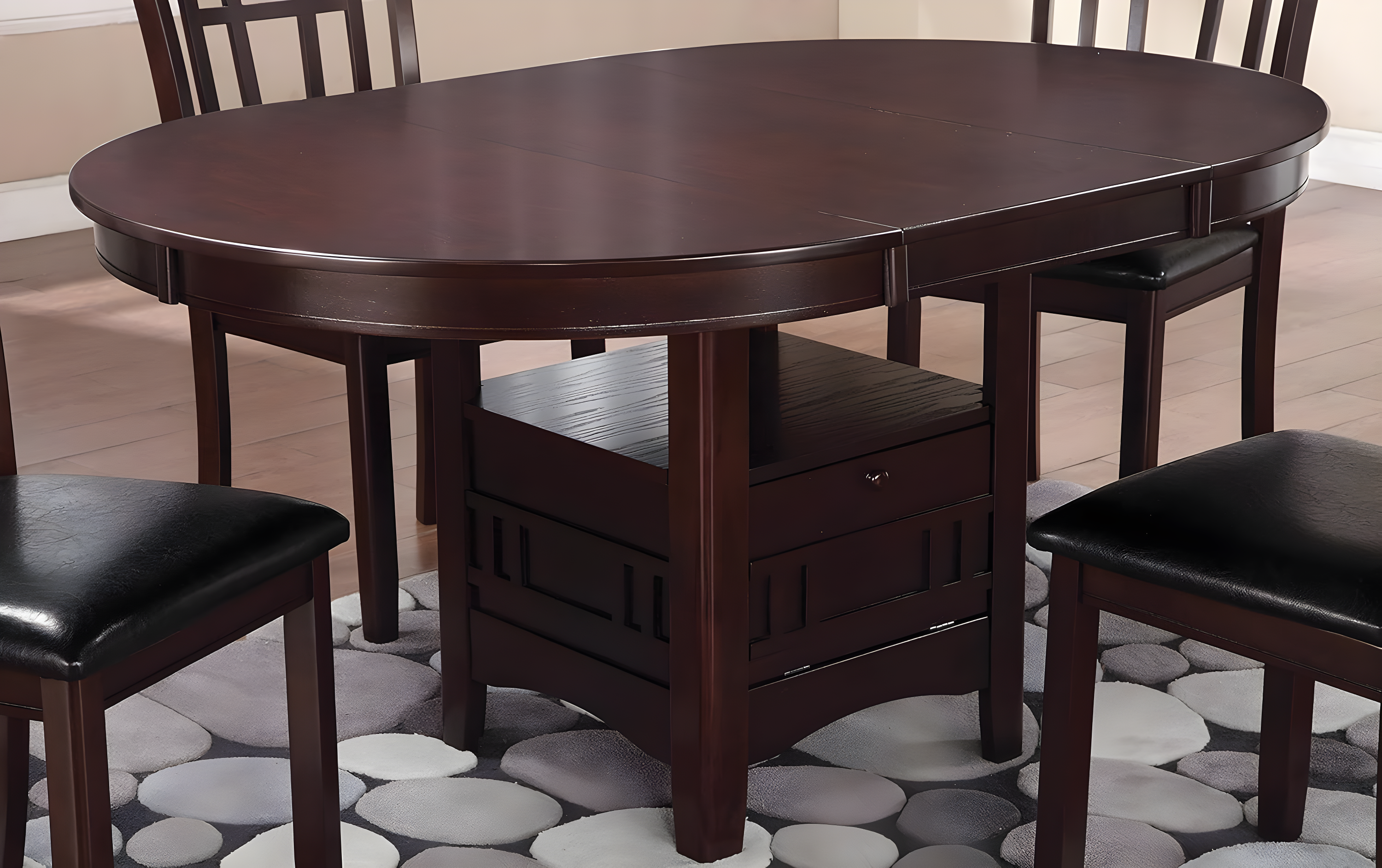 Coaster Lavon Extendable Storage Wood Dining Table in Espresso