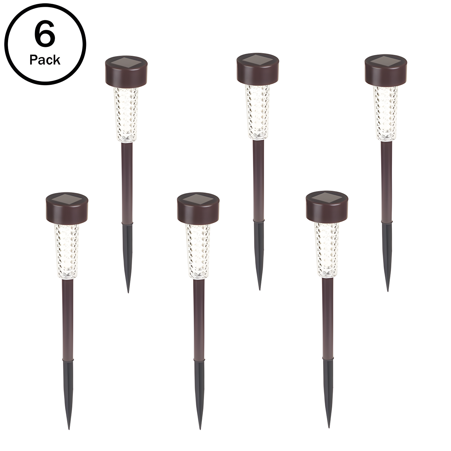 Pure Garden Solar Lights Outdoor Waterproof Garden Lights - 6-Pack LED Outdoor Lights - Cold White Solar Pathway Lights - Outdoor Solar Lights for Yard, Driveway, or Landscape Lighting by Pure Garden (Set of 6)