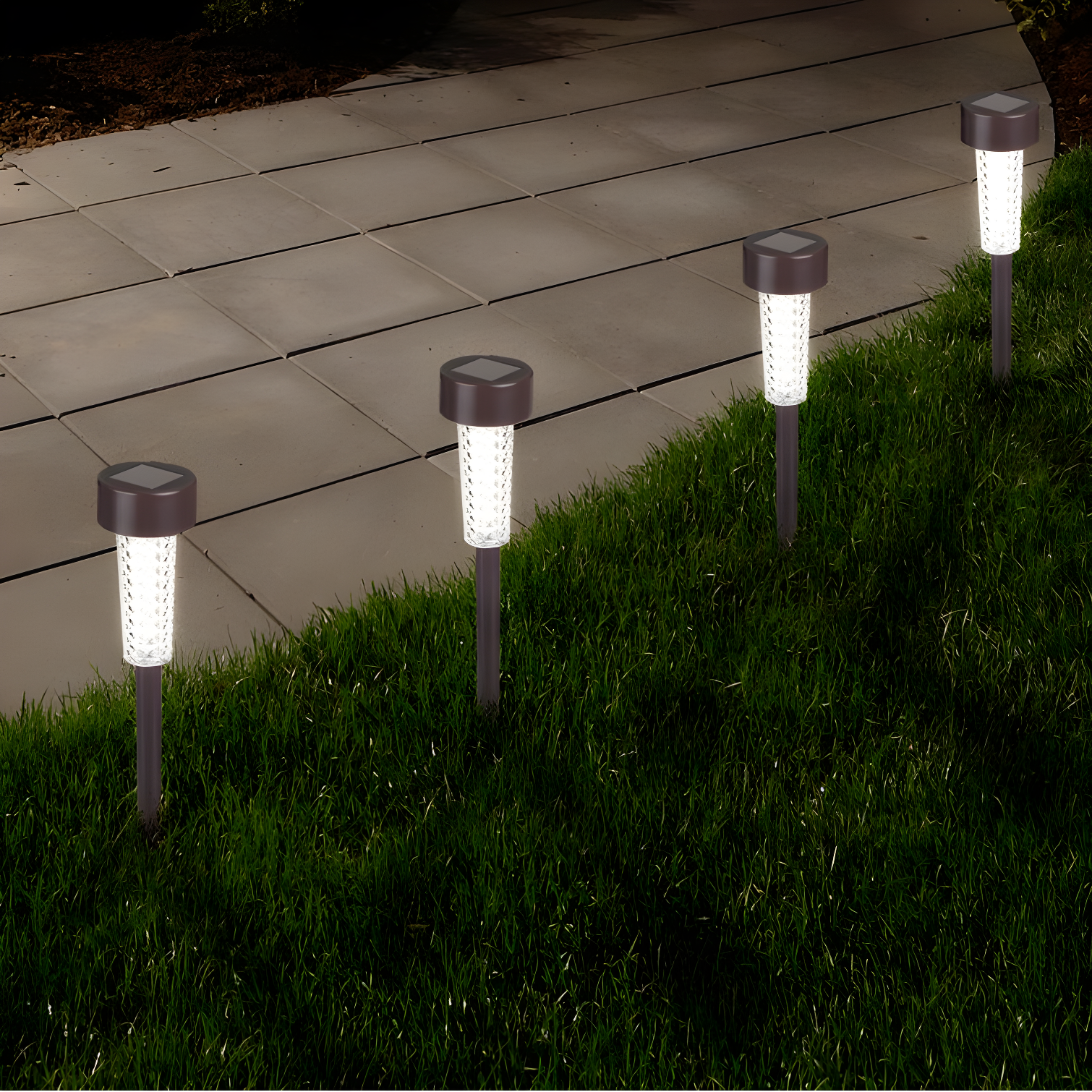 Pure Garden Solar Lights Outdoor Waterproof Garden Lights - 6-Pack LED Outdoor Lights - Cold White Solar Pathway Lights - Outdoor Solar Lights for Yard, Driveway, or Landscape Lighting by Pure Garden (Set of 6)