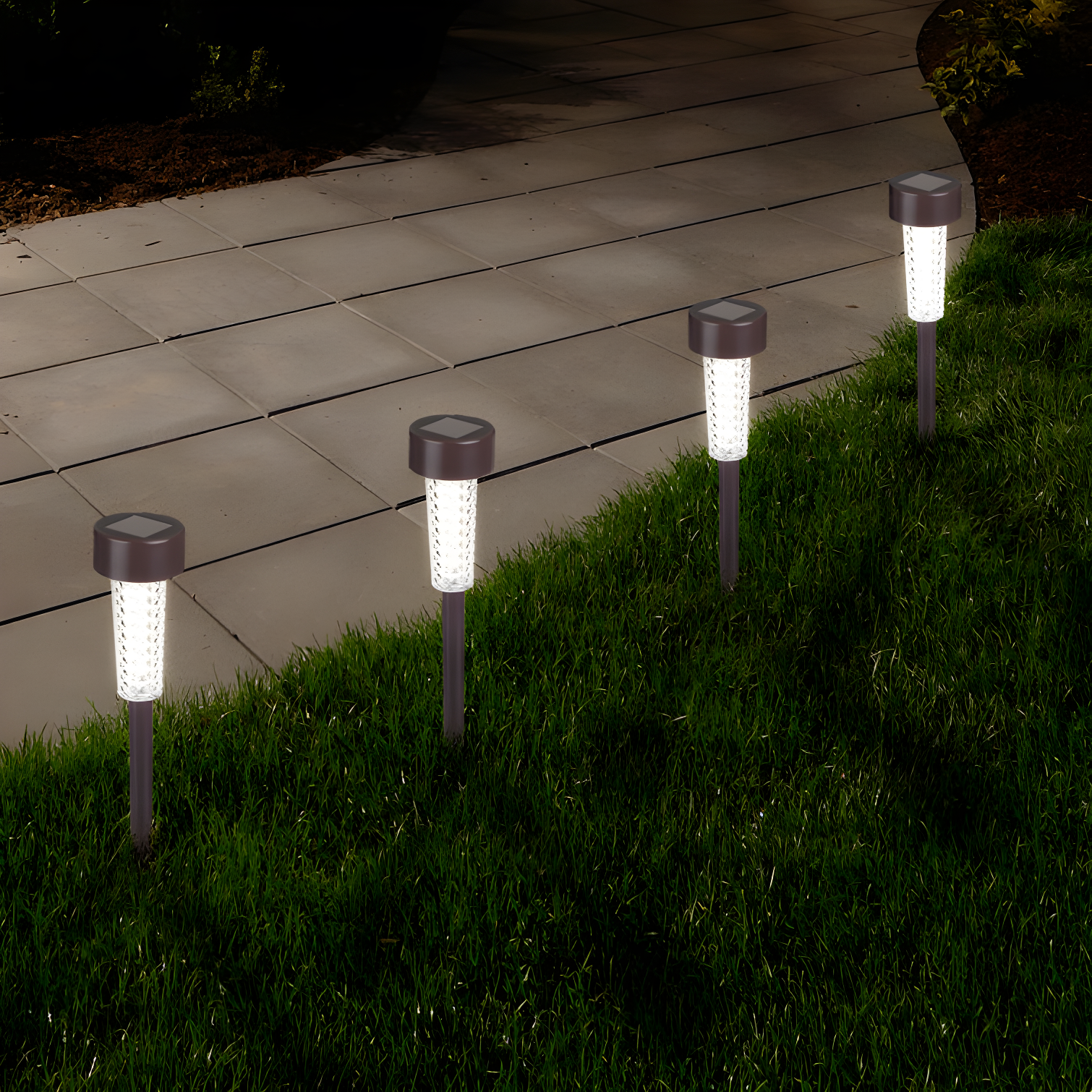 Pure Garden Solar Lights Outdoor Waterproof Garden Lights - 6-Pack LED Outdoor Lights - Cold White Solar Pathway Lights - Outdoor Solar Lights for Yard, Driveway, or Landscape Lighting by Pure Garden (Set of 6)