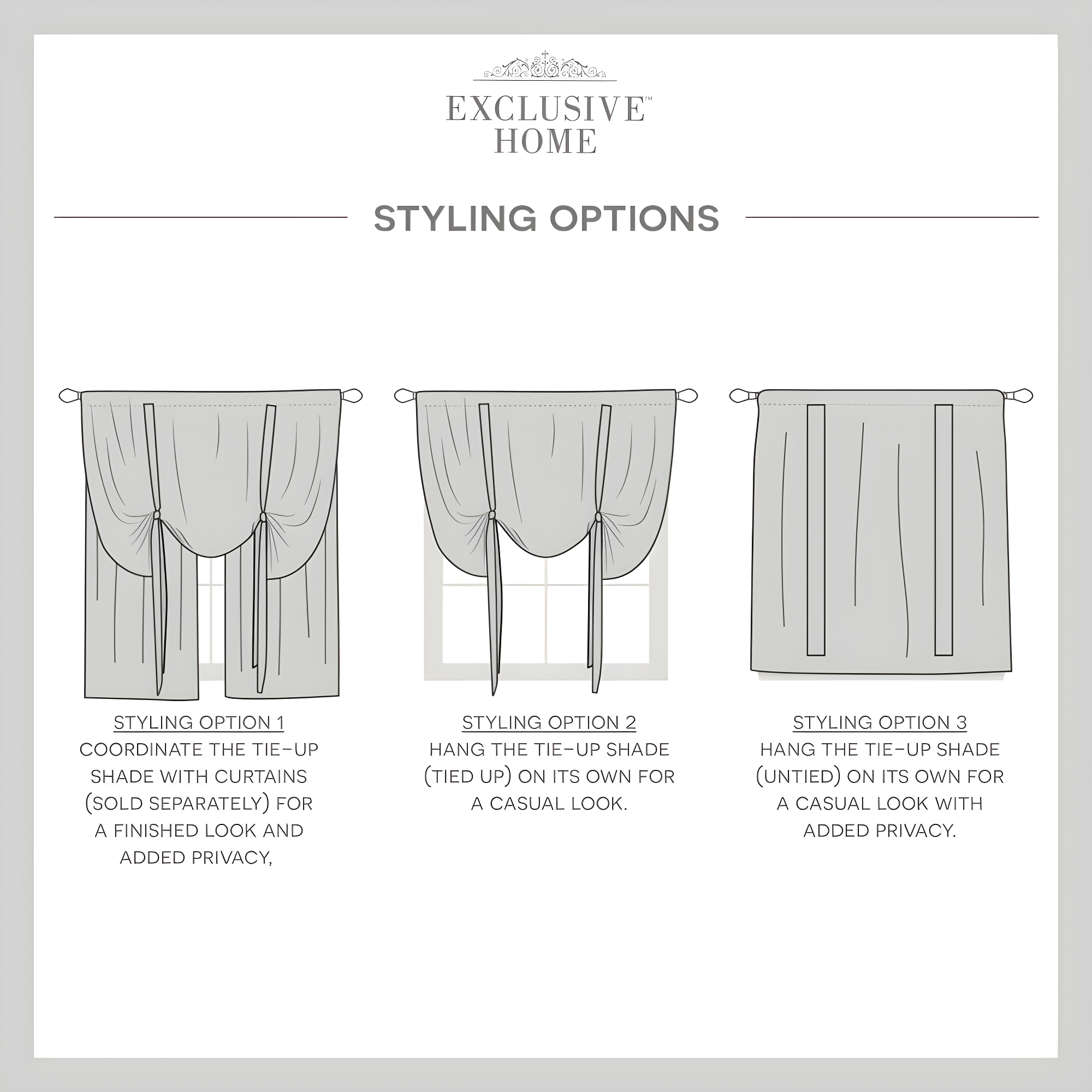 Amalgamated Textiles Exclusive Home Loha Light Filtering Rod Pocket Tie Up Shade