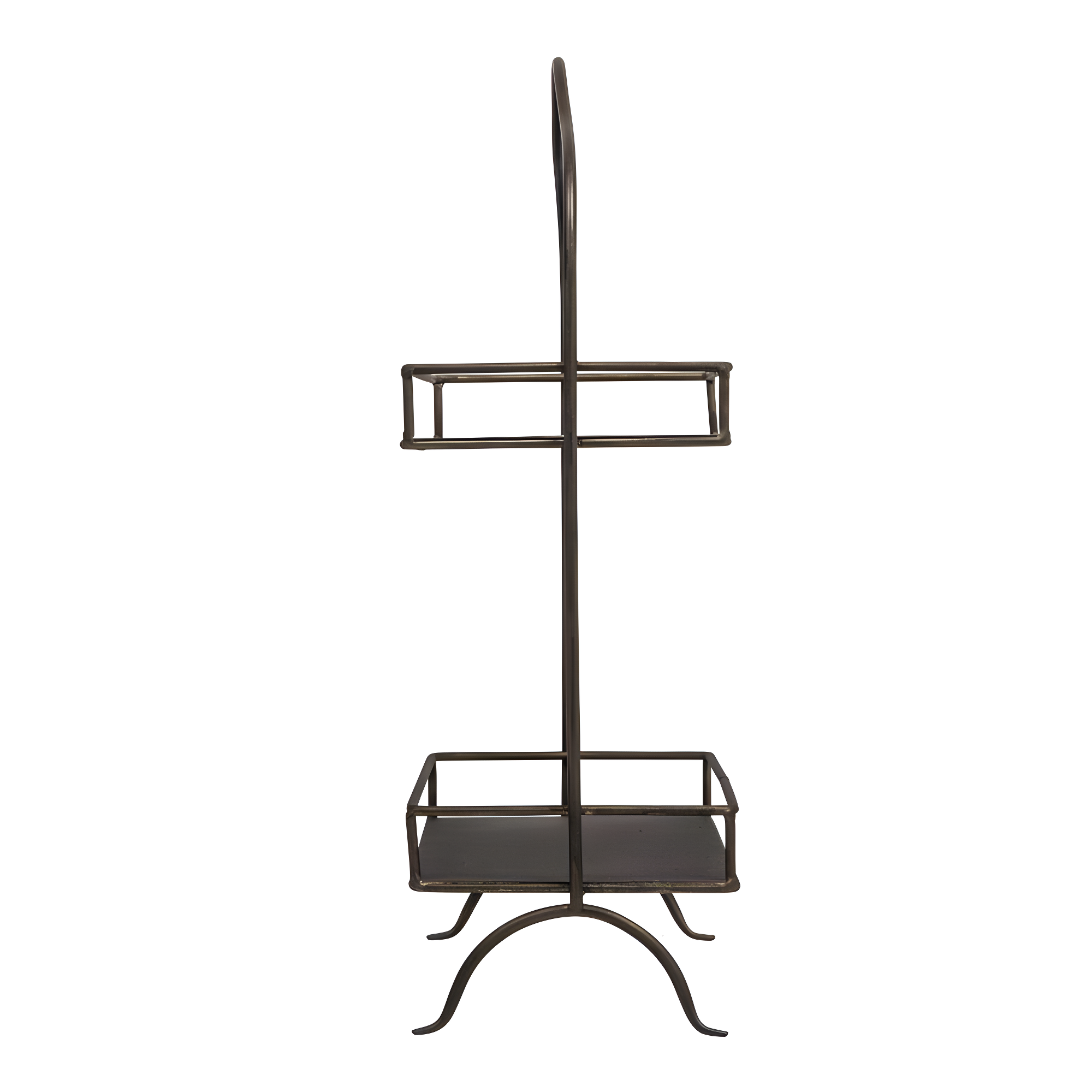 Metal 2 Tier Tray - Storied Home: Decorative, Space-Saving Organizer, Black Wire Sides