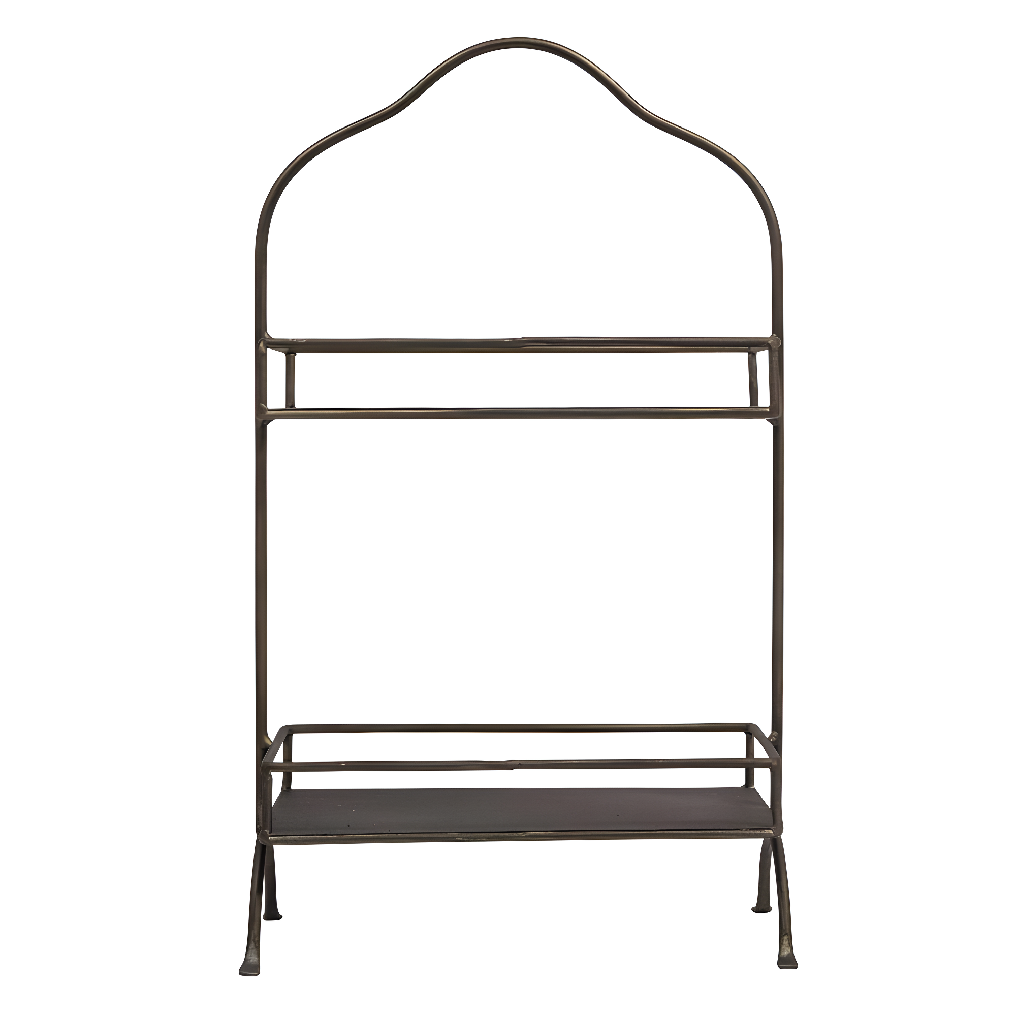 Metal 2 Tier Tray - Storied Home: Decorative, Space-Saving Organizer, Black Wire Sides