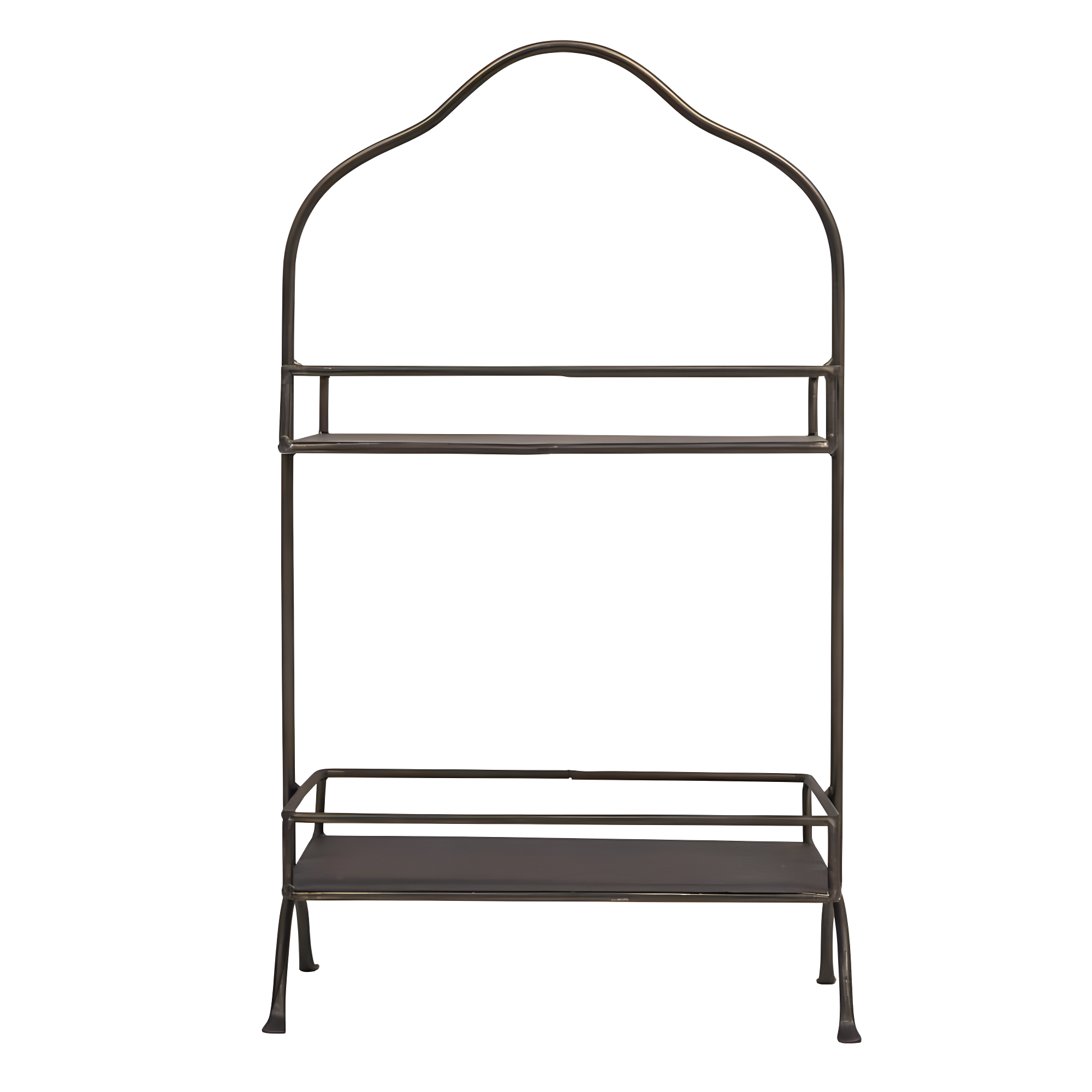 Metal 2 Tier Tray - Storied Home: Decorative, Space-Saving Organizer, Black Wire Sides