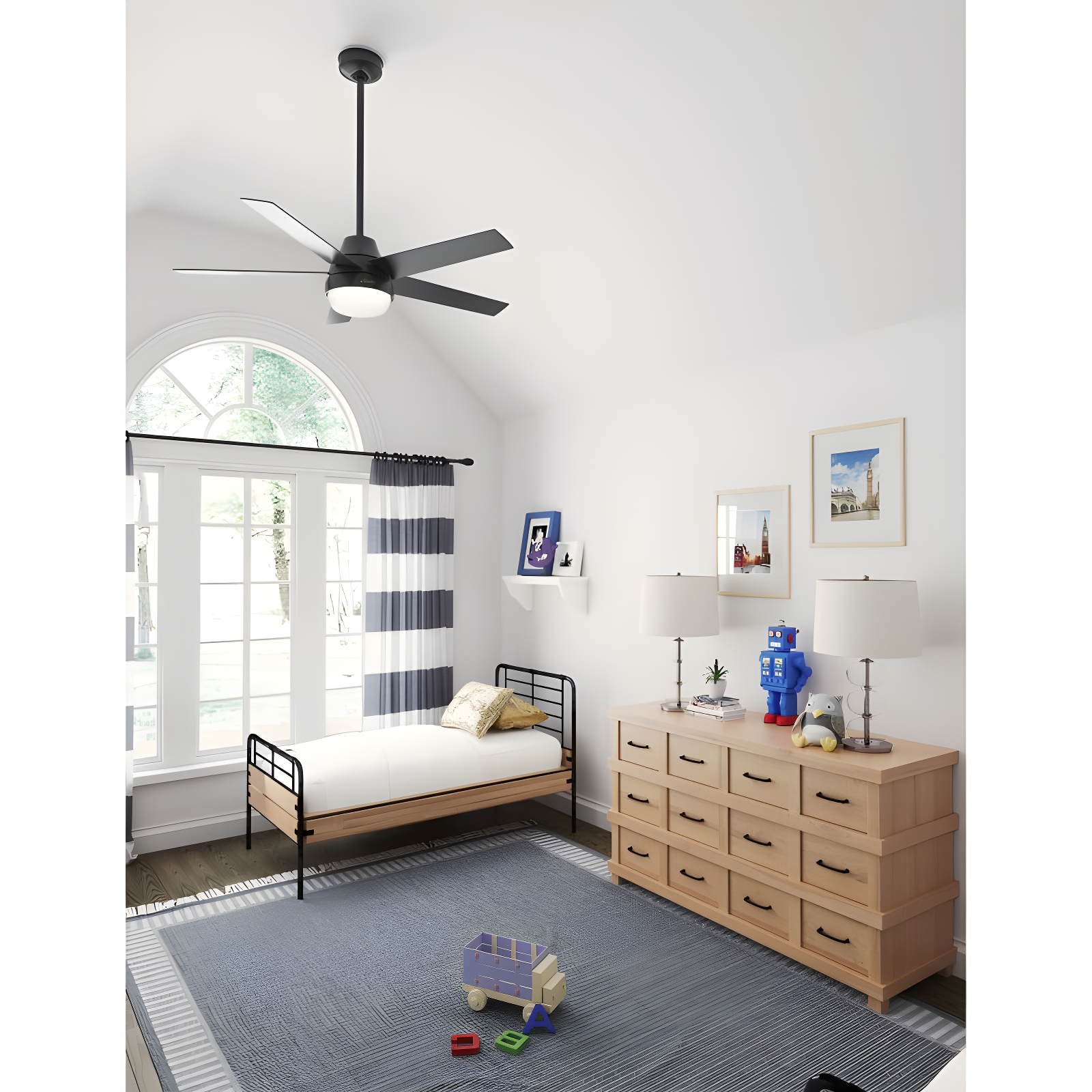 52" Aerodyne 5 - Blade Smart Standard Ceiling Fan with Lights and Remote