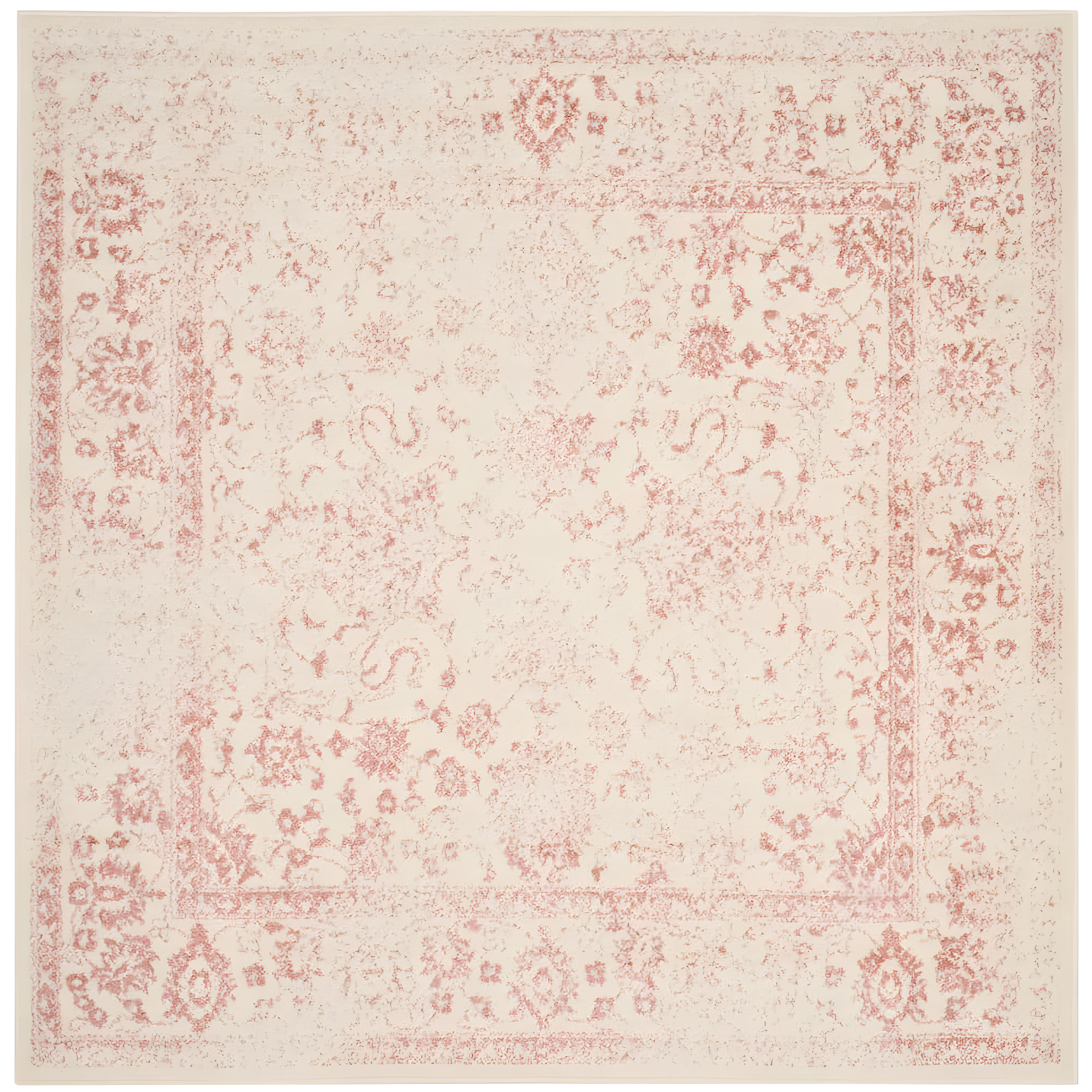 Adirondack ADR109 Machine Made Indoor Area Rug - Ivory/Rose - 6'x6' - Safavieh