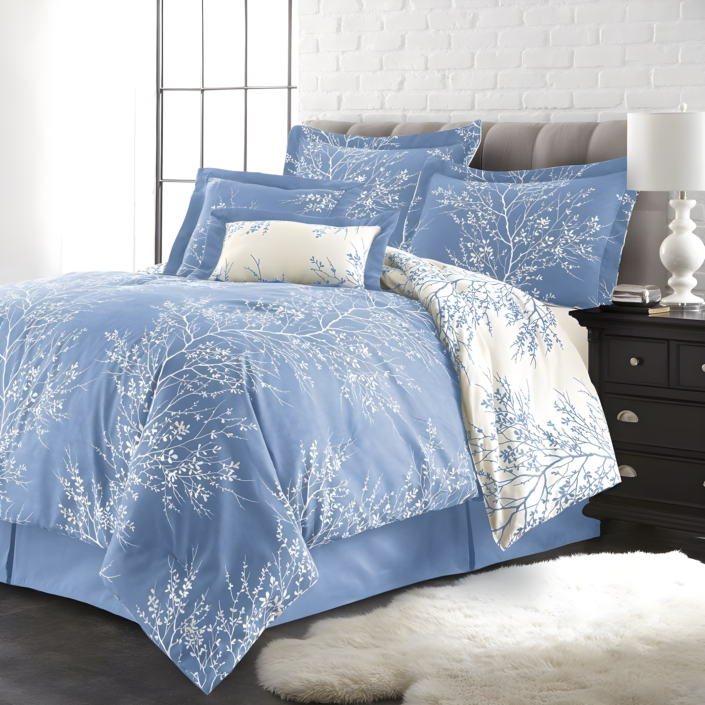 Spirit Linen 6-Piece Foliage Reversible Comforter Set