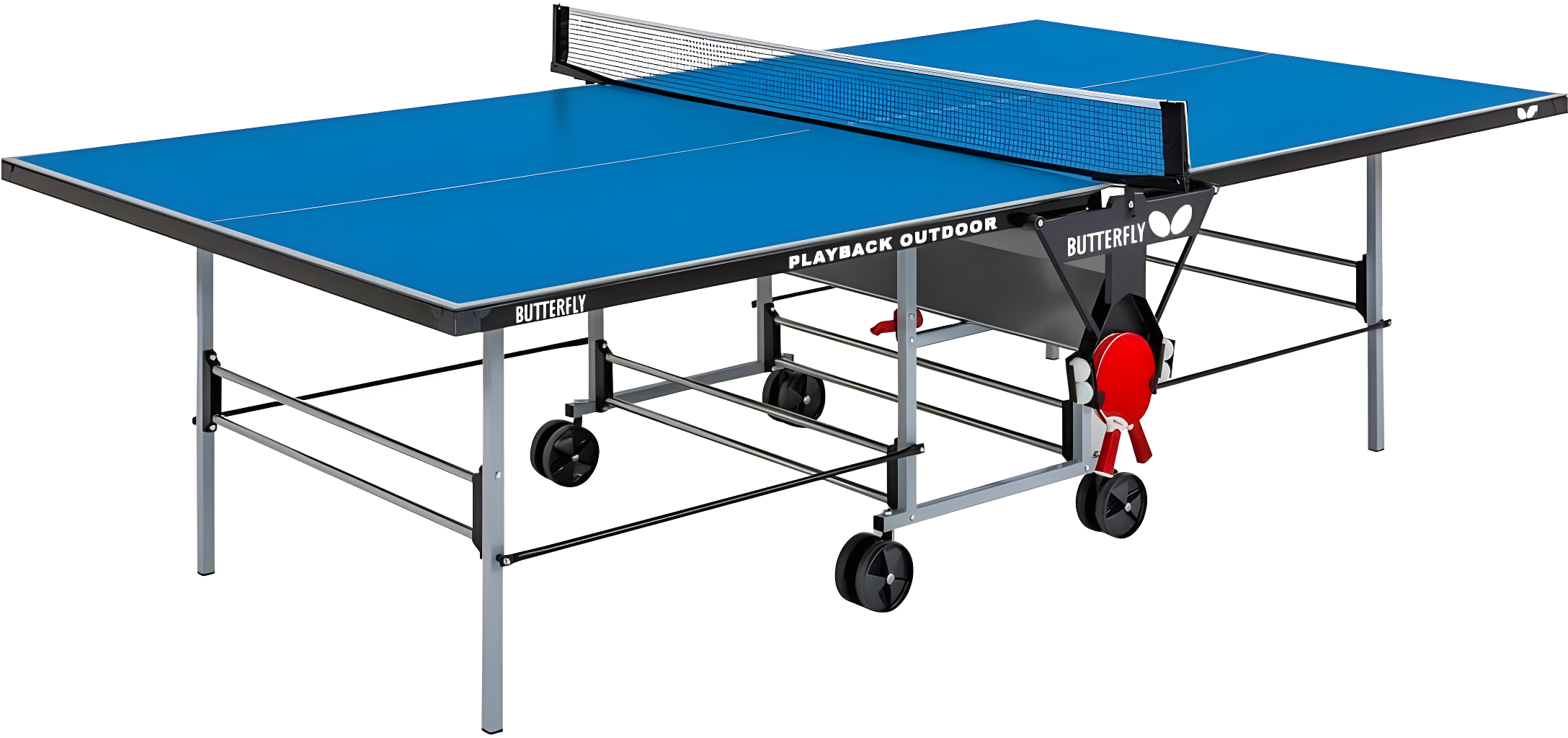 Butterfly Butterfly Indoor/Outdoor Playback Rollaway Foldable Table Tennis Table (6mm Thick)