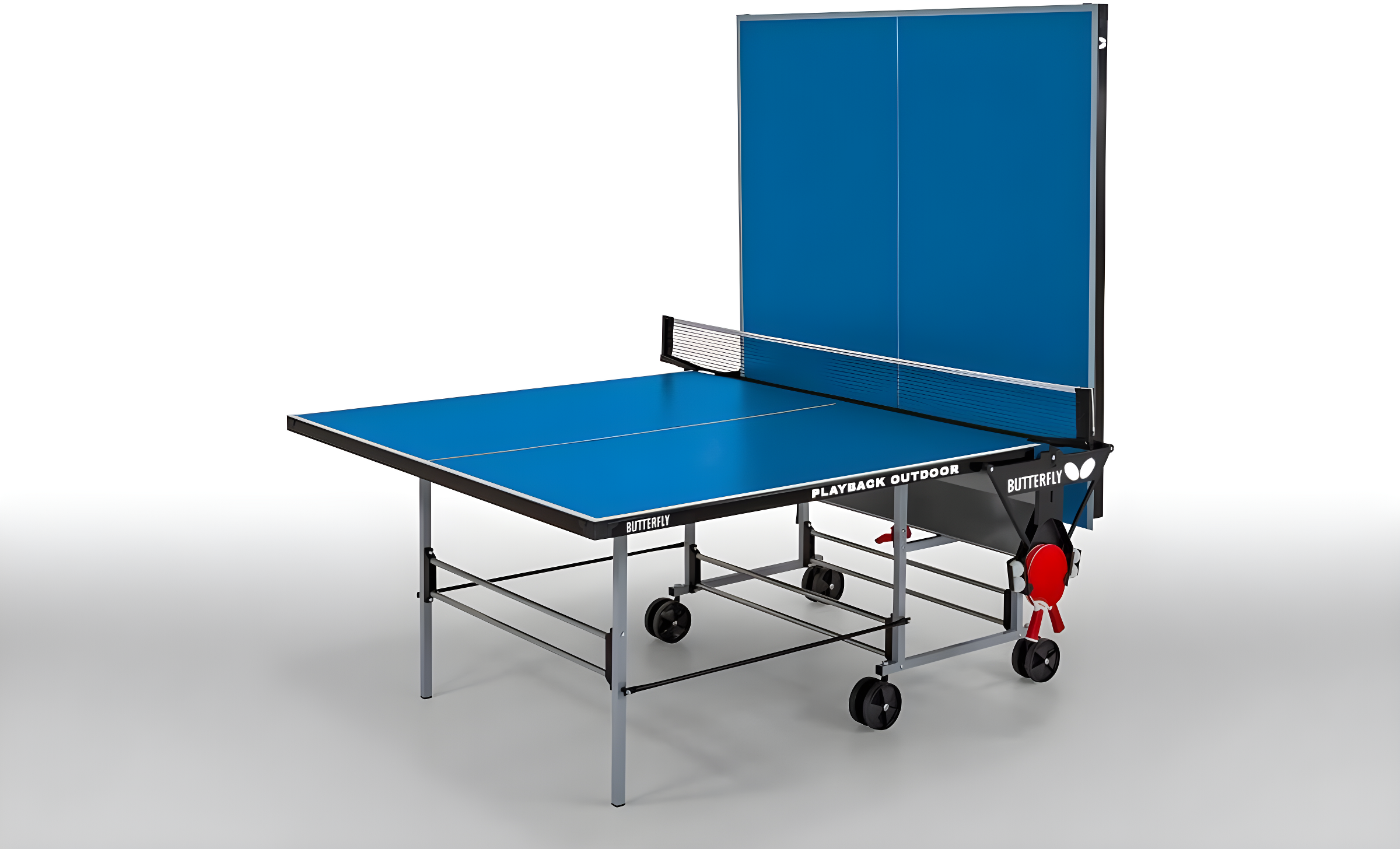 Butterfly Butterfly Indoor/Outdoor Playback Rollaway Foldable Table Tennis Table (6mm Thick)