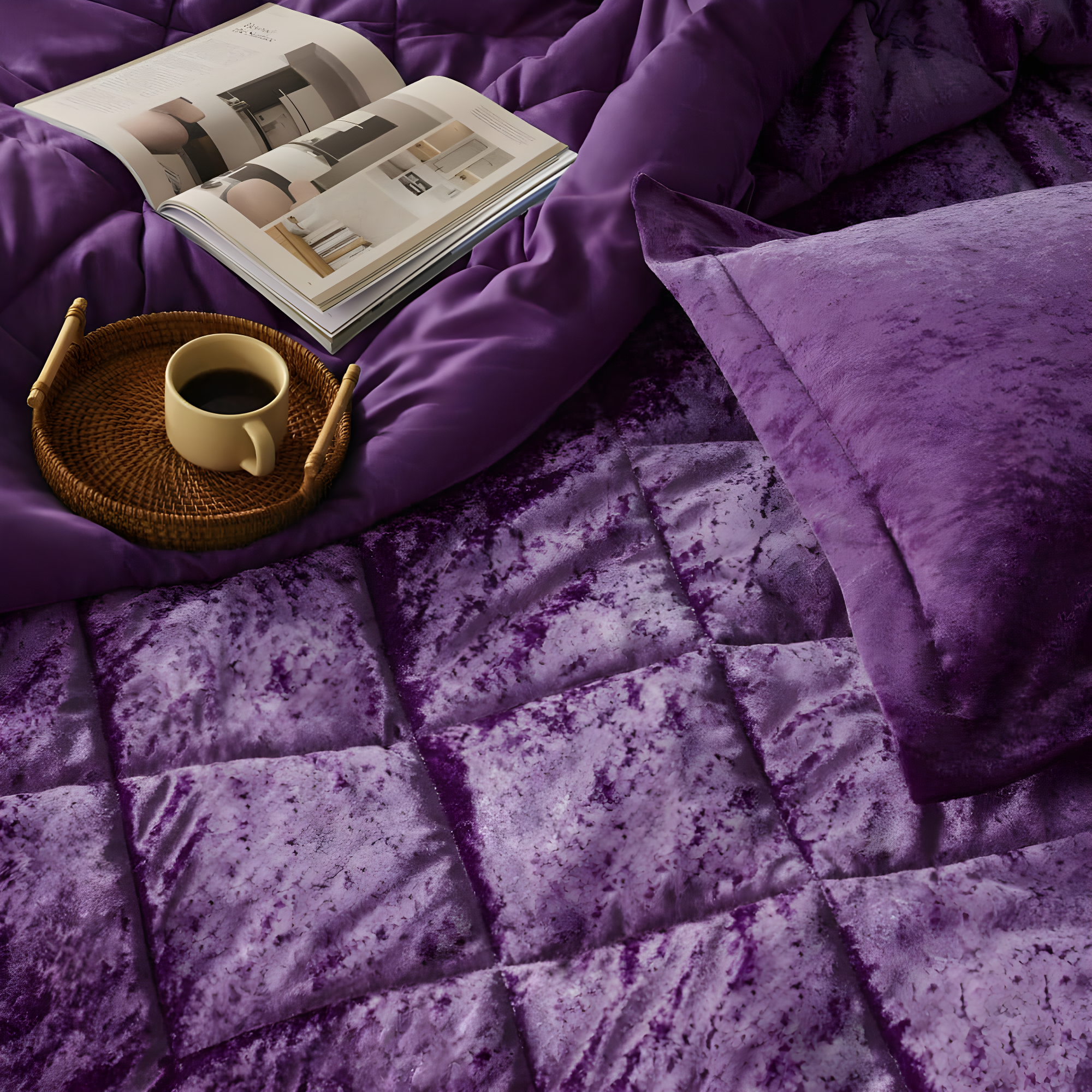 Intelligent Design Felicia Crushed Velvet Comforter Set with Throw Pillow
