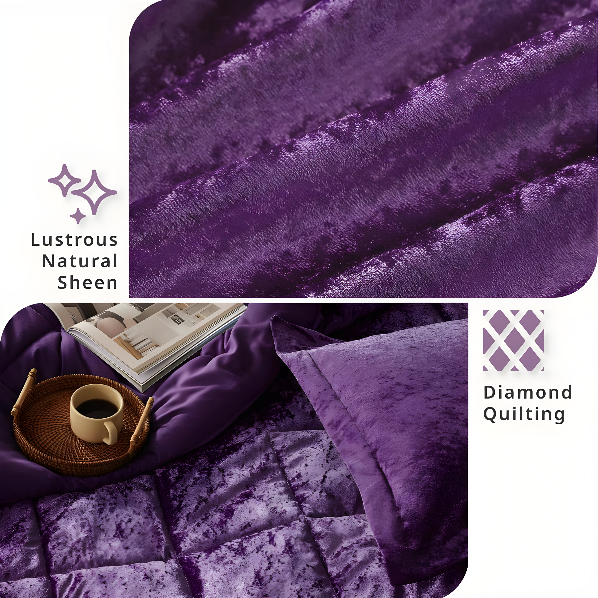 Intelligent Design Felicia Crushed Velvet Comforter Set with Throw Pillow