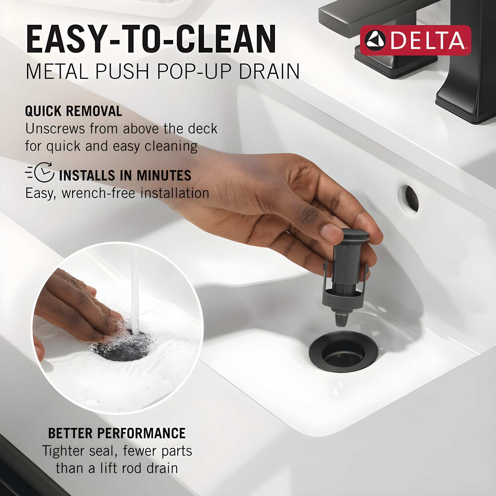 Arvo Single Hole Bathroom Faucet with Drain Assembly, Single Handle Bathroom Sink Faucet