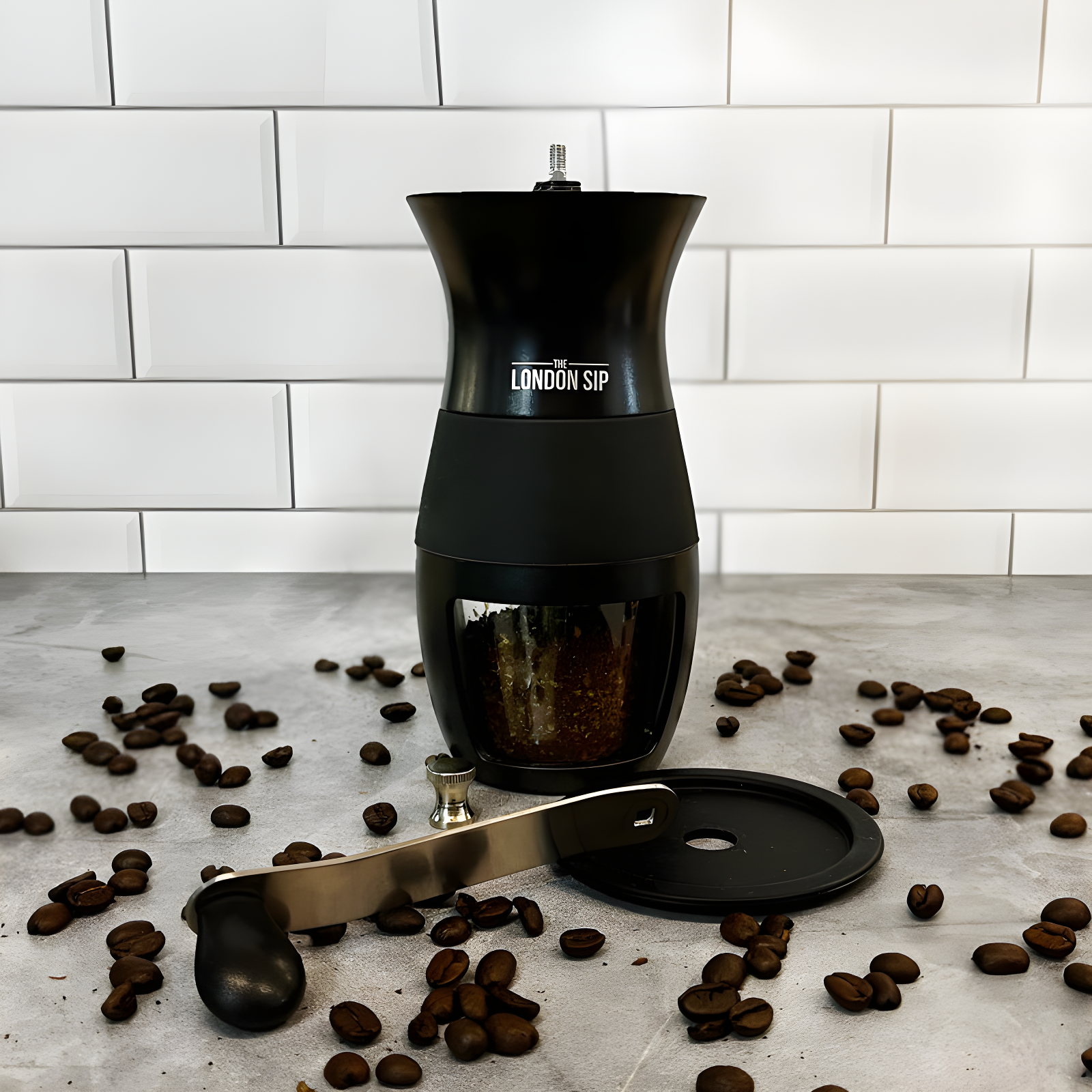 London Sip Glass Manual Conical Burr Coffee Grinder