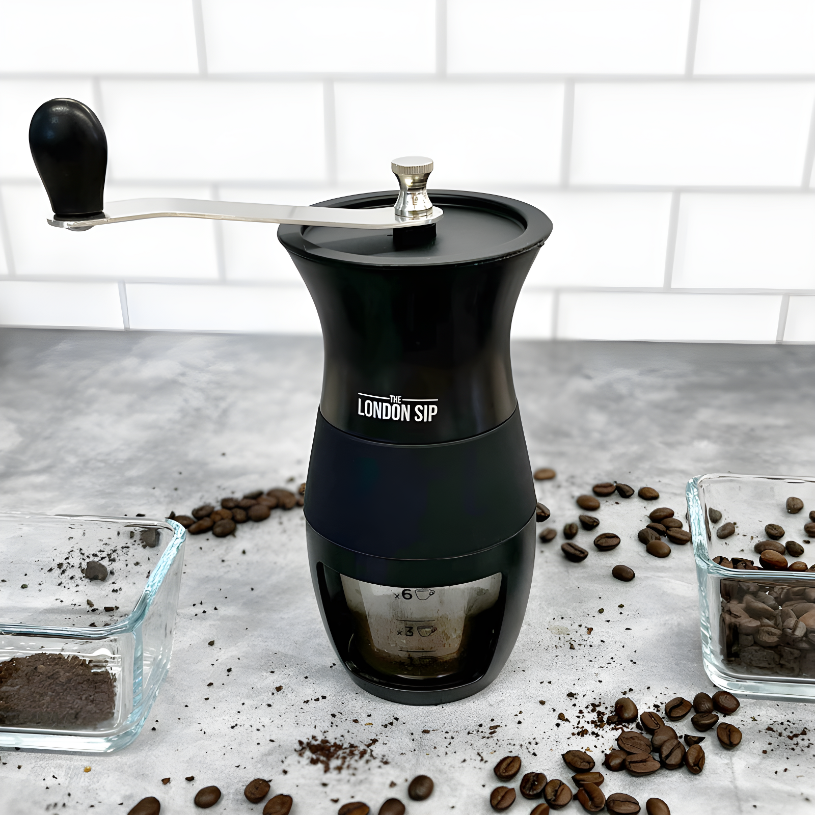 London Sip Glass Manual Conical Burr Coffee Grinder