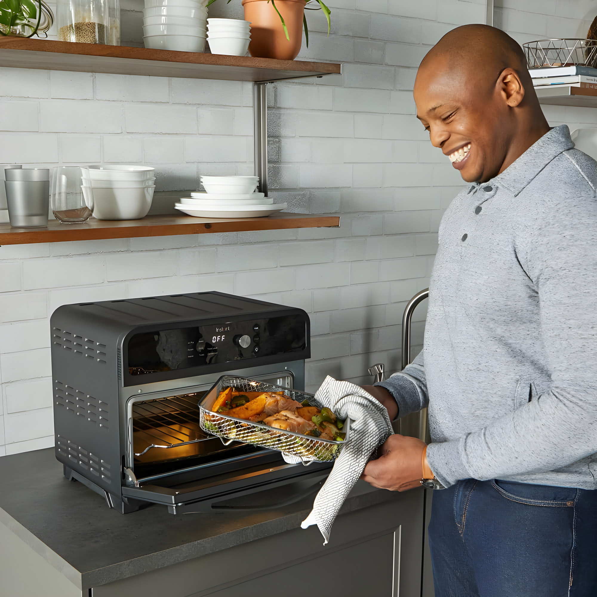 Instant 6026917 Programmable Air Fryer Oven, Black