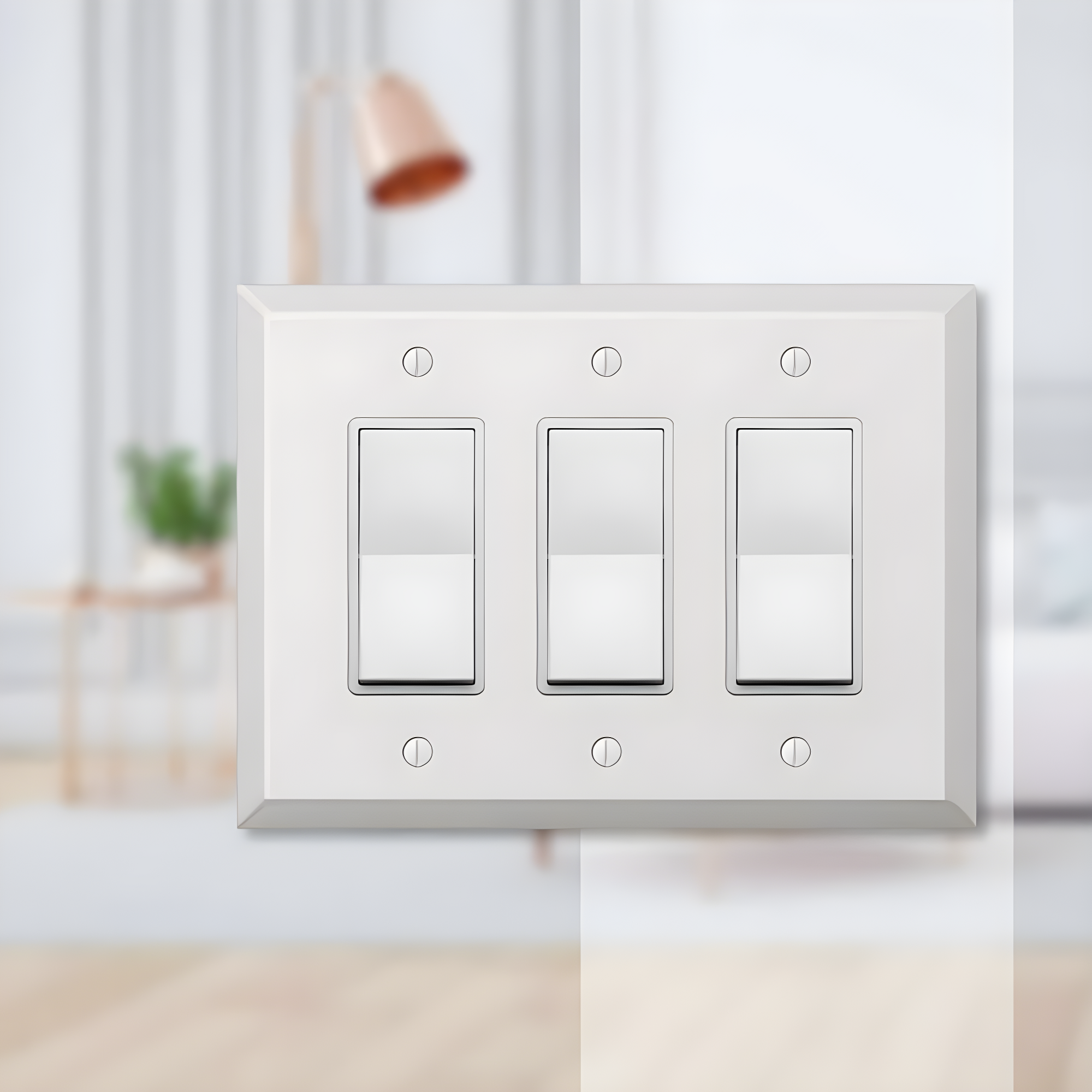 Amerelle 463RRRW Oversized Wallplate, 3 Rocker, Steel, White, 1-Pack