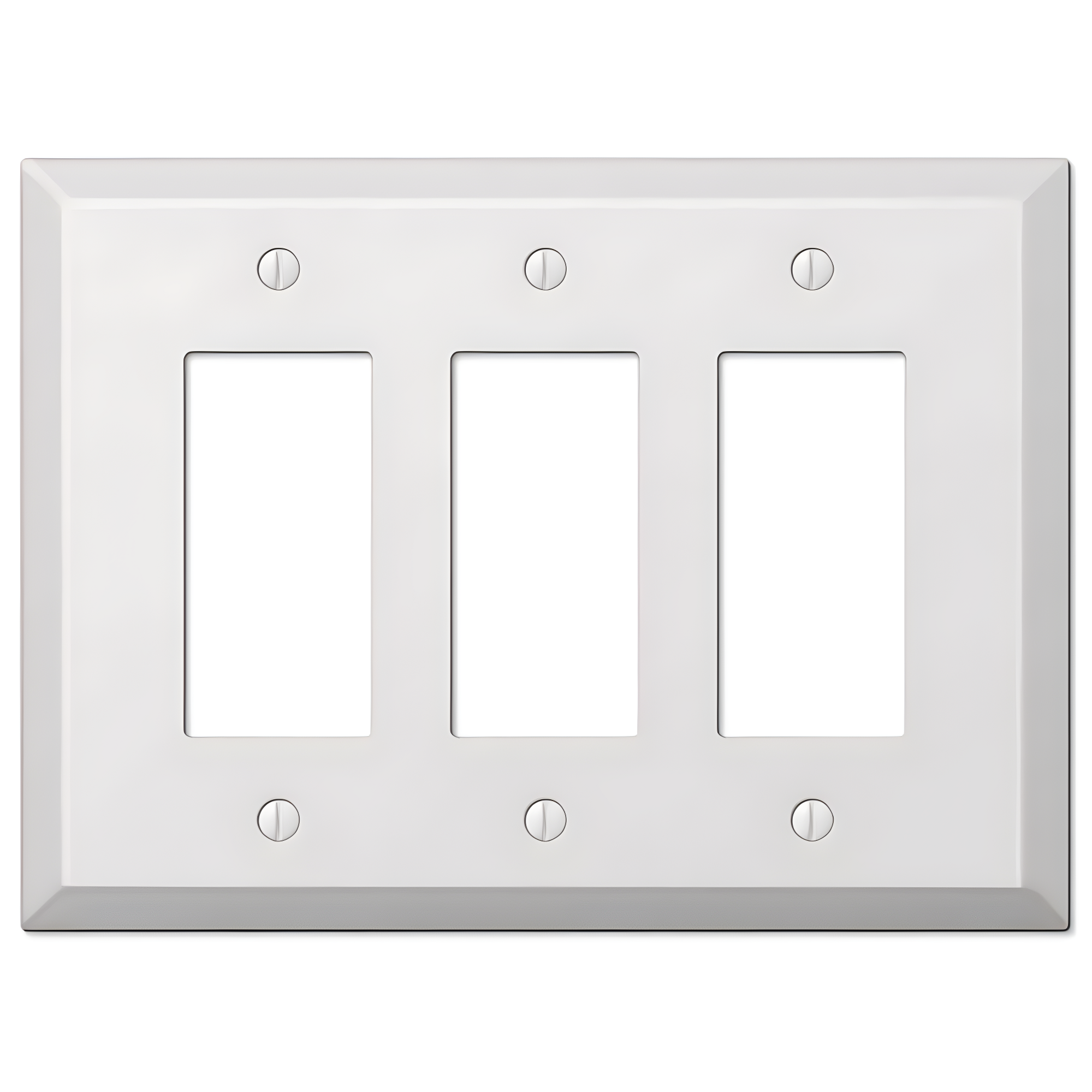 Amerelle 463RRRW Oversized Wallplate, 3 Rocker, Steel, White, 1-Pack