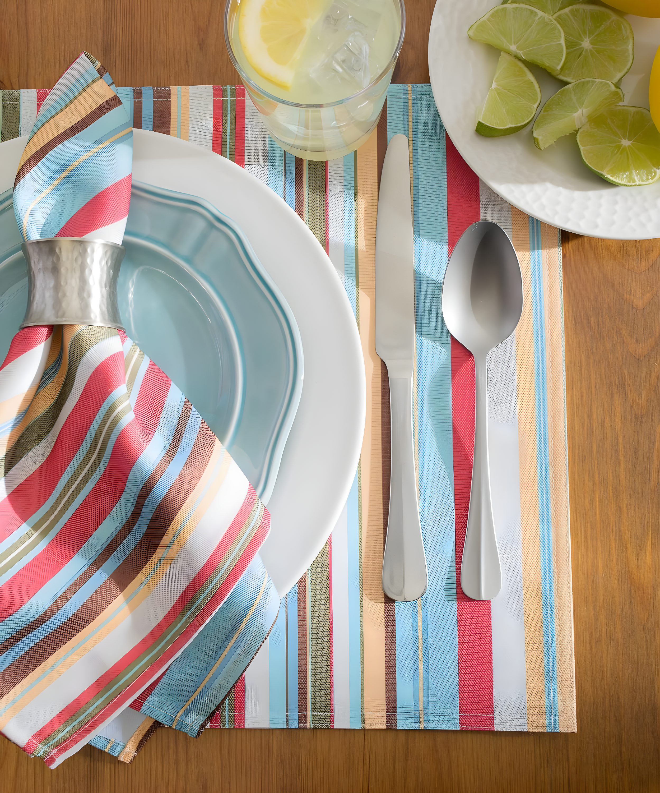 Casa Polyester Floral Square Napkin (Set of 6)