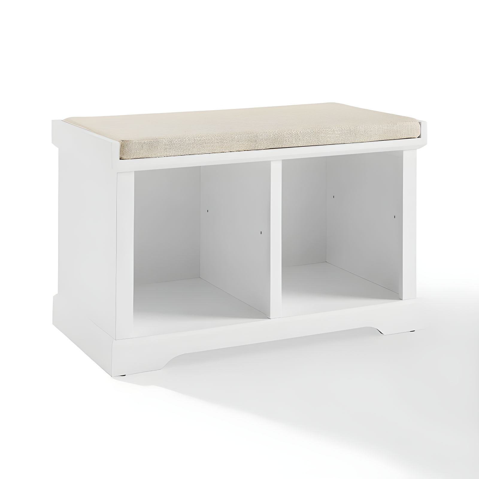 Anderson Storage Bench White - Crosley: Cushioned, Linen Upholstered, Farmhouse Style