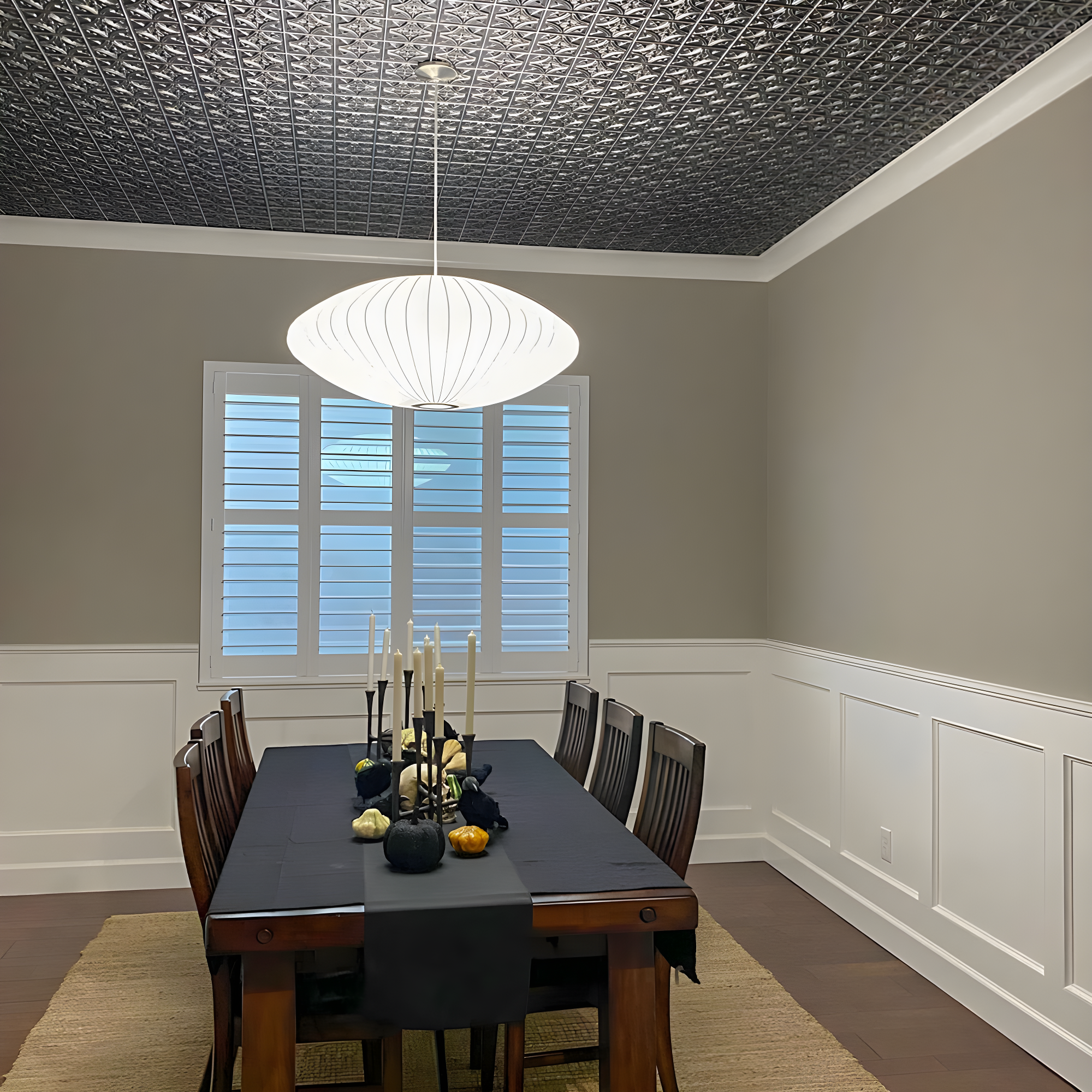 FromPlainToBeautifulInHours Gothic Reims 2 Ft. X 2 Ft. Drop-In Or Glue-Up PVC Ceiling Tile (Set of 10)