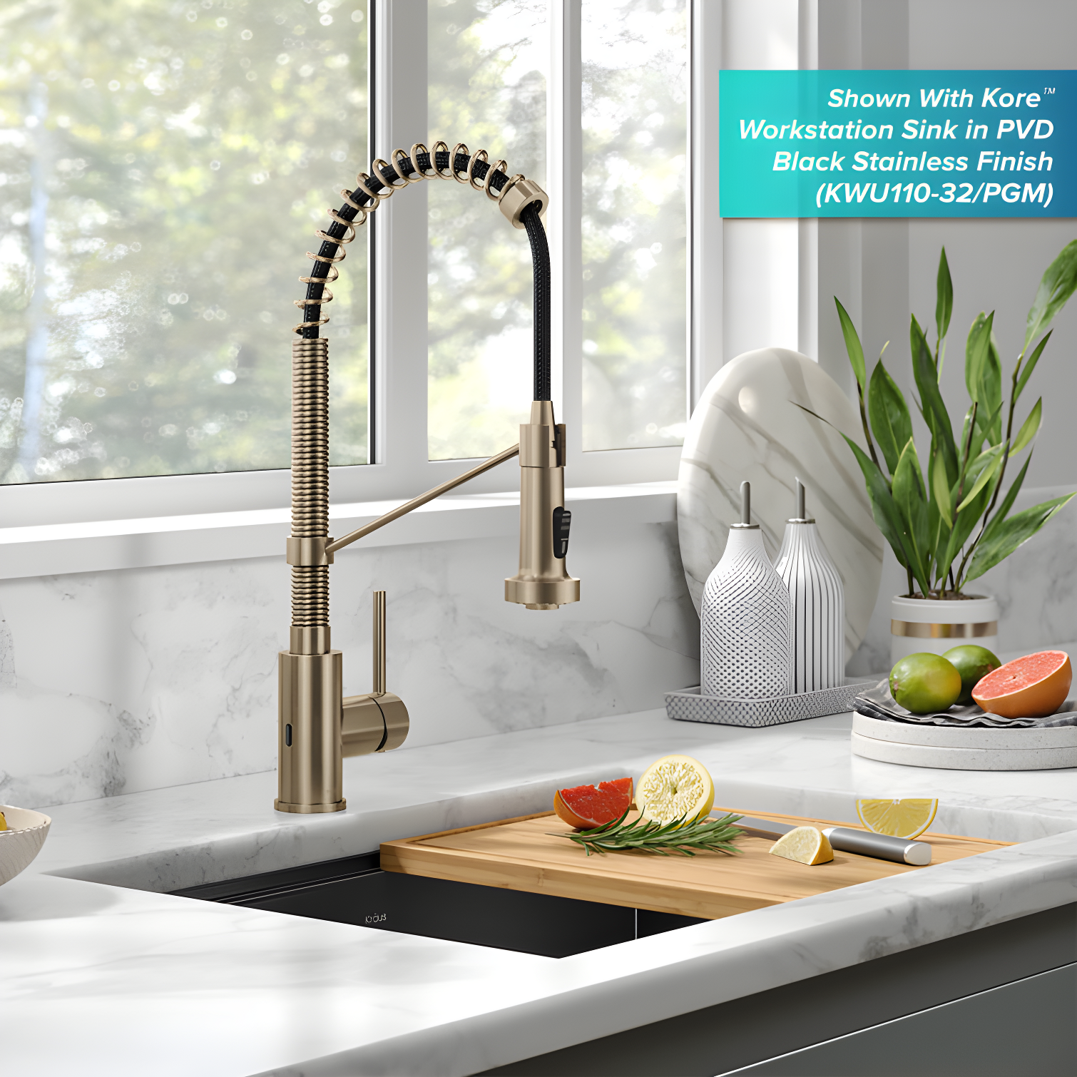 Kraus Bolden Touchless Sensor Commercial Style 2-Function Single Handle Pull-Down Kitchen Faucet
