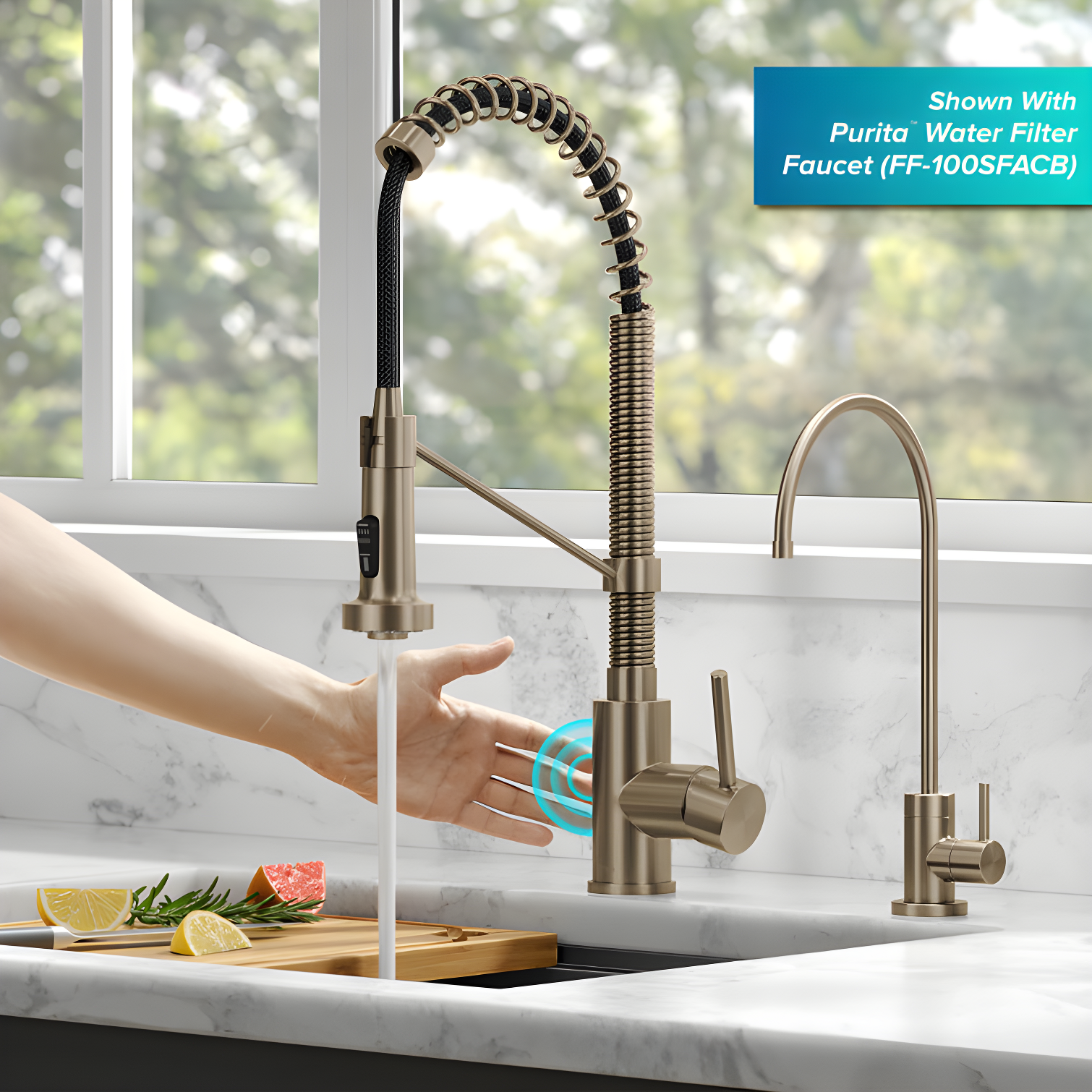 Kraus Bolden Touchless Sensor Commercial Style 2-Function Single Handle Pull-Down Kitchen Faucet