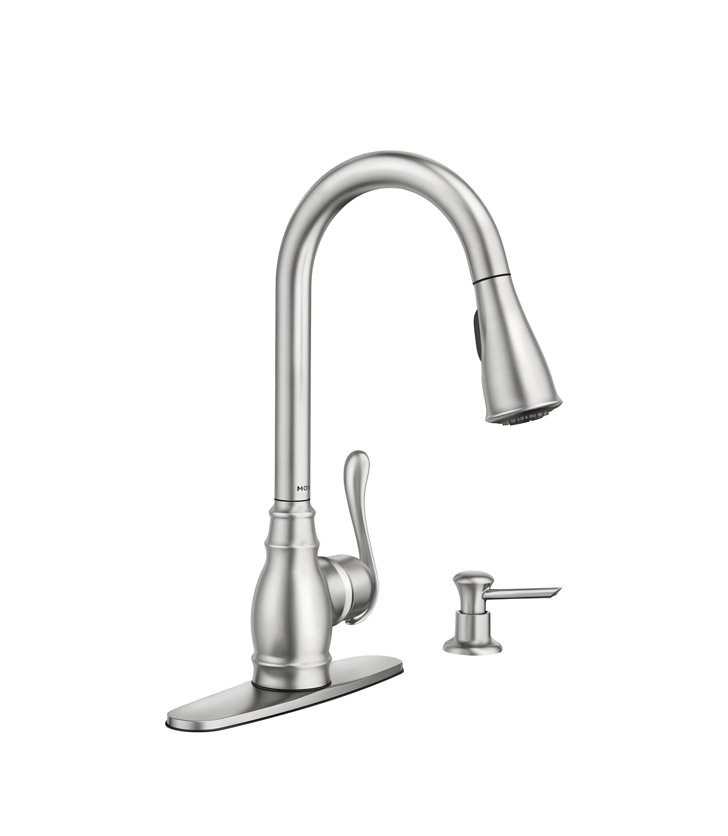 Moen Anabelle Single Handle Deck-mount Pull-down Kitchen Faucet with Sprayer ( Deck Plate Included ) (Soap Dispenser Included)