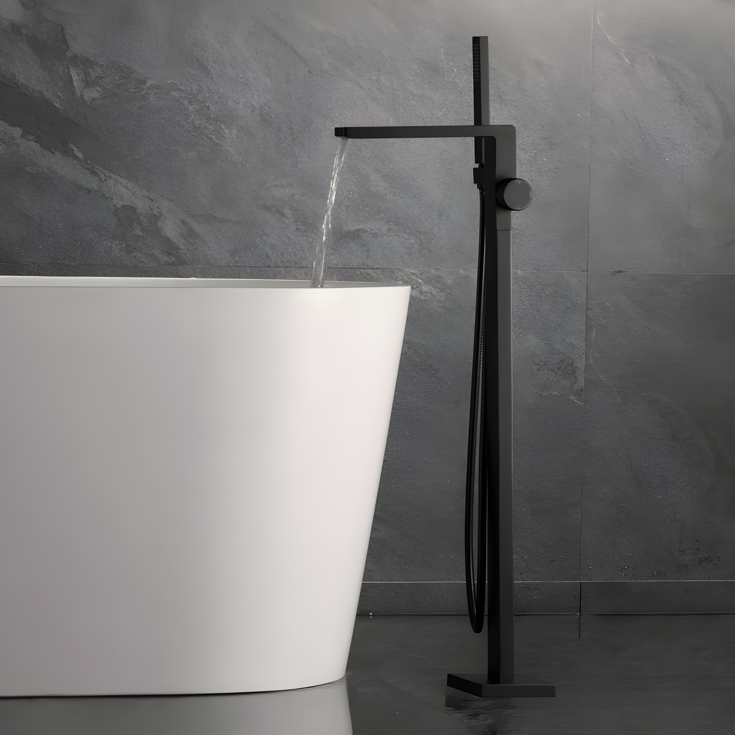 Floor Tub Filler with Diverter