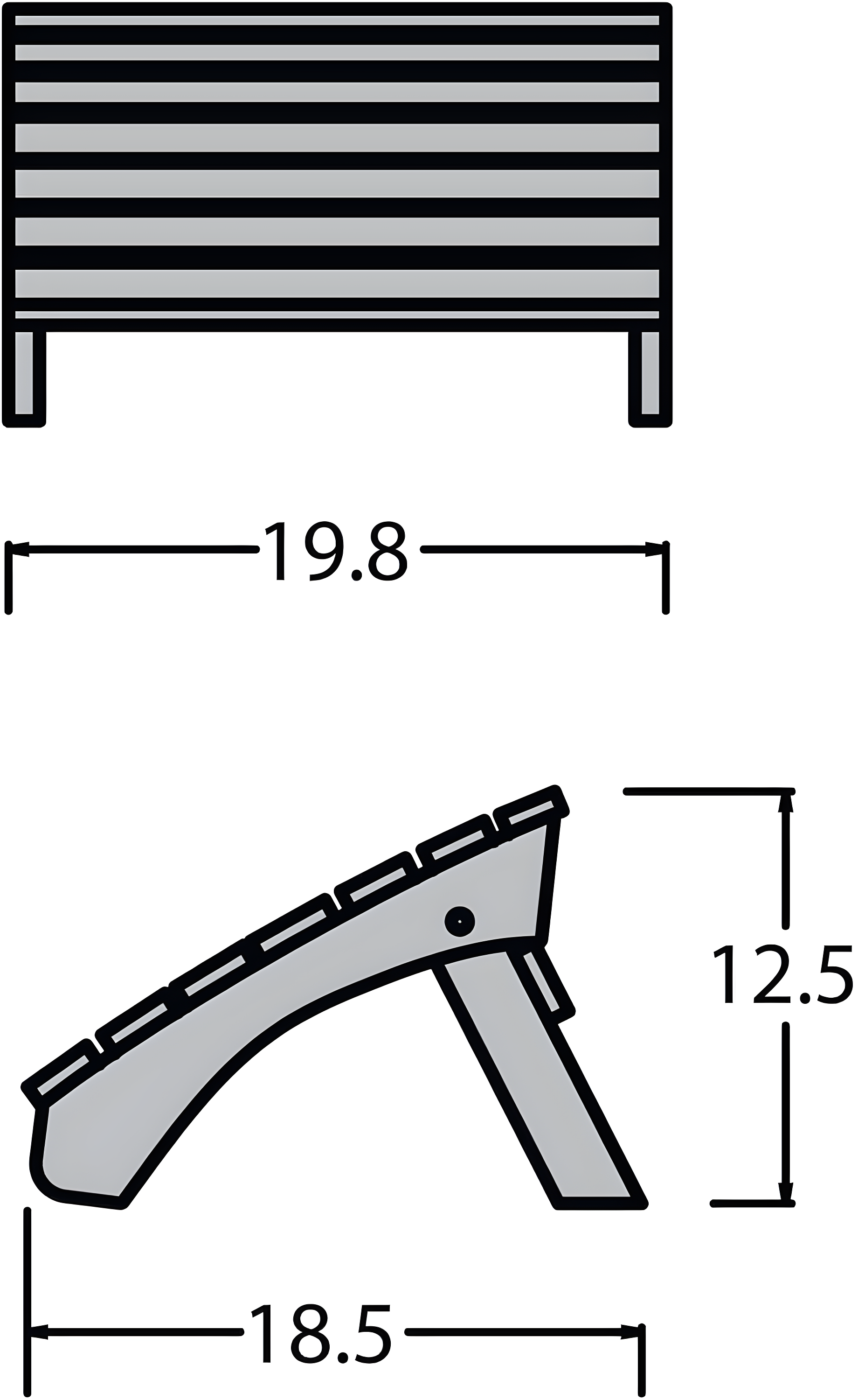 Folding Adirondack Patio Ottoman Nantucket Blue - highwood: Weather-Resistant Poly Lumber, Stainless Steel Hardware