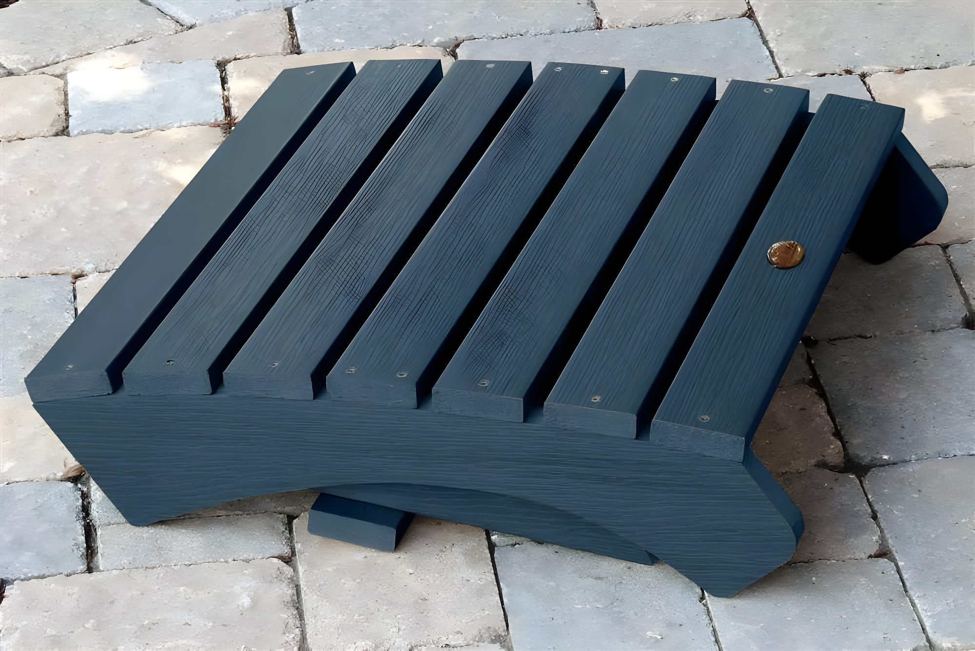 Folding Adirondack Patio Ottoman Nantucket Blue - highwood: Weather-Resistant Poly Lumber, Stainless Steel Hardware