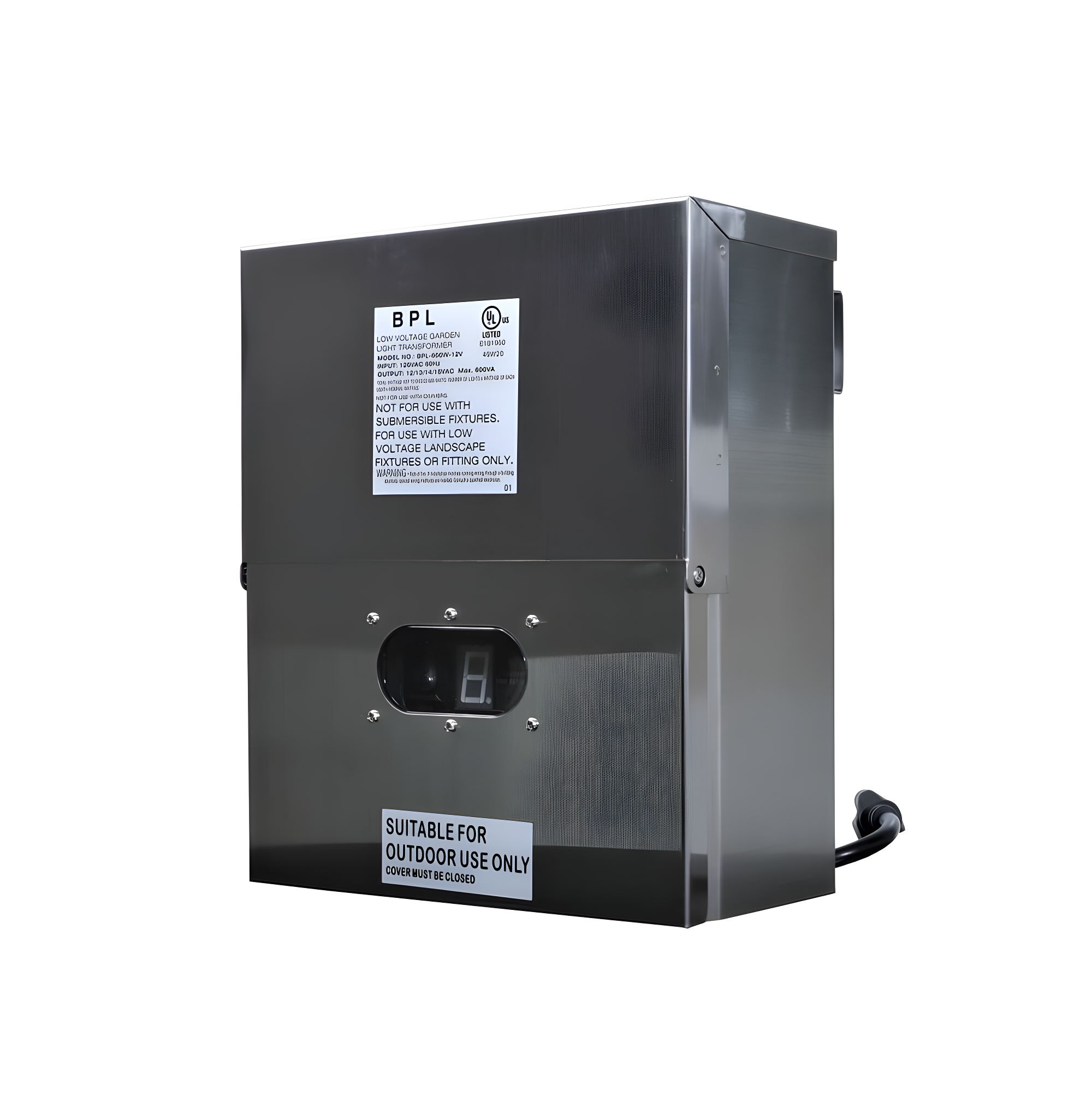 Best Pro Lighting 600W Multi Tap 12V - 15V Stainless Steel Low Voltage Landscape Light Transformer BPL600W-12VSS