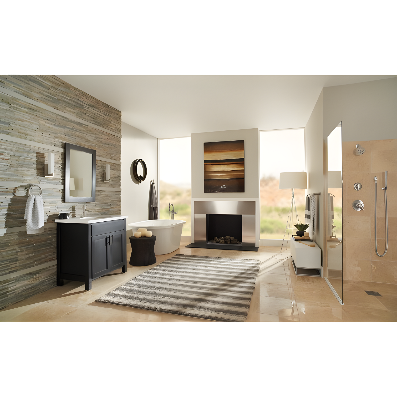 Trinsic Single Handle Floor Mounted Freestanding Tub Filler