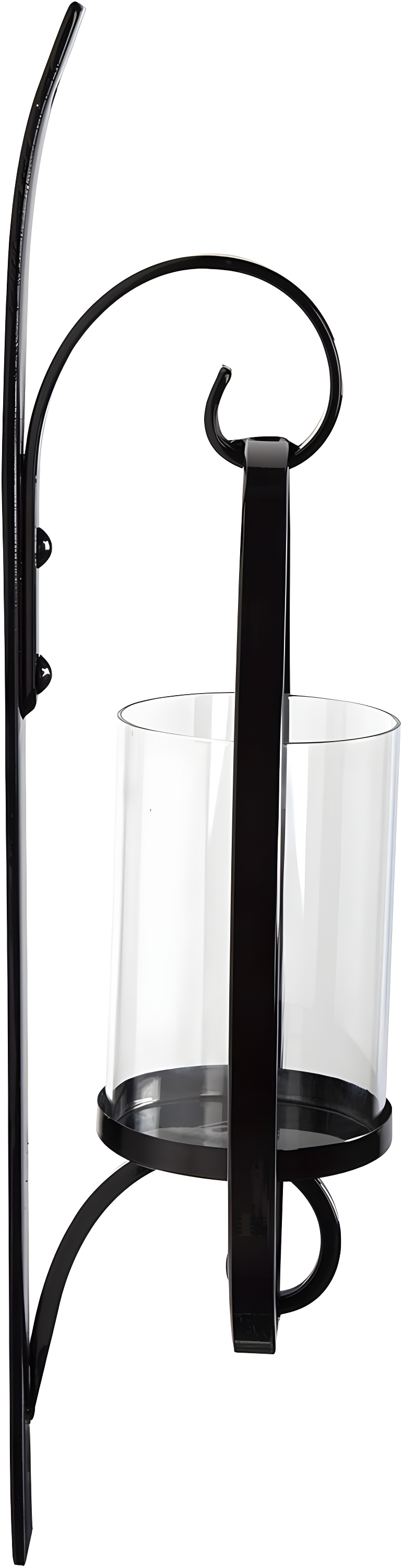 Kate and Laurel Doria Round Metal Wall Sconce, 12x22, Black