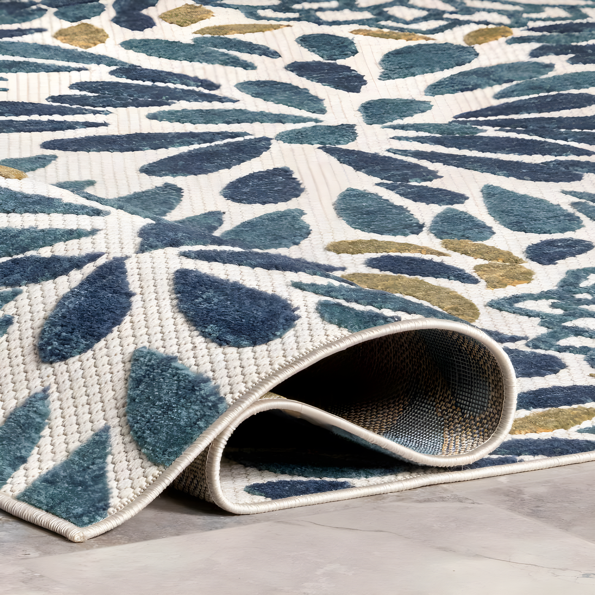 Nuloom Monique Floral & Paisley 7x9 Indoor/Outdoor Area Rug for Living Room Patio Deck Front Porch Kitchen, Teal/Ivory