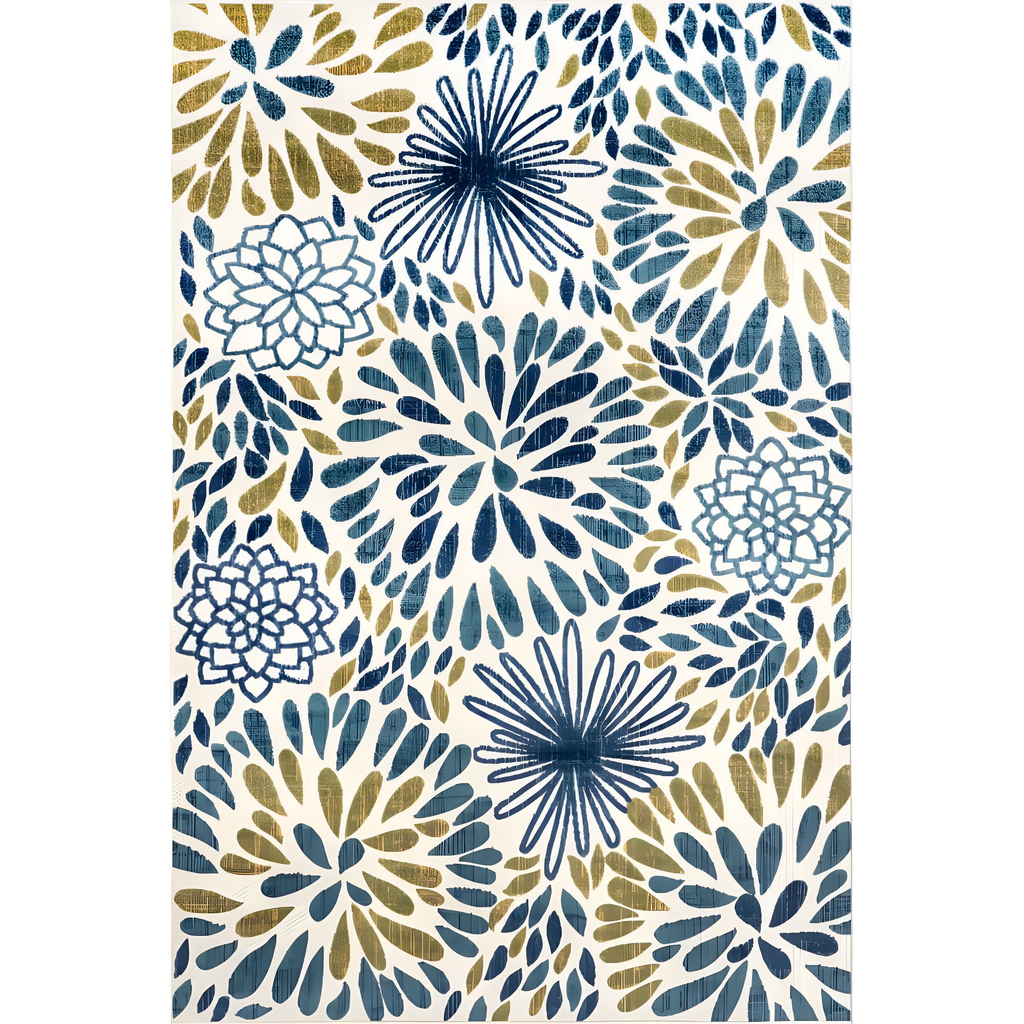 Nuloom Monique Floral & Paisley 7x9 Indoor/Outdoor Area Rug for Living Room Patio Deck Front Porch Kitchen, Teal/Ivory