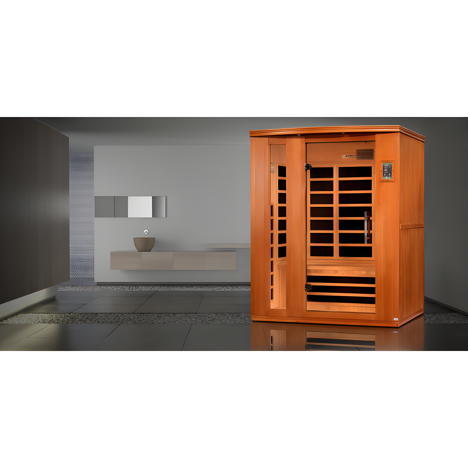 Dynamic Infrared Dynamic Infrared Lugano 3 - Person Bluetooth Compatible FAR Infrared Sauna with Remote Control in Hemlock