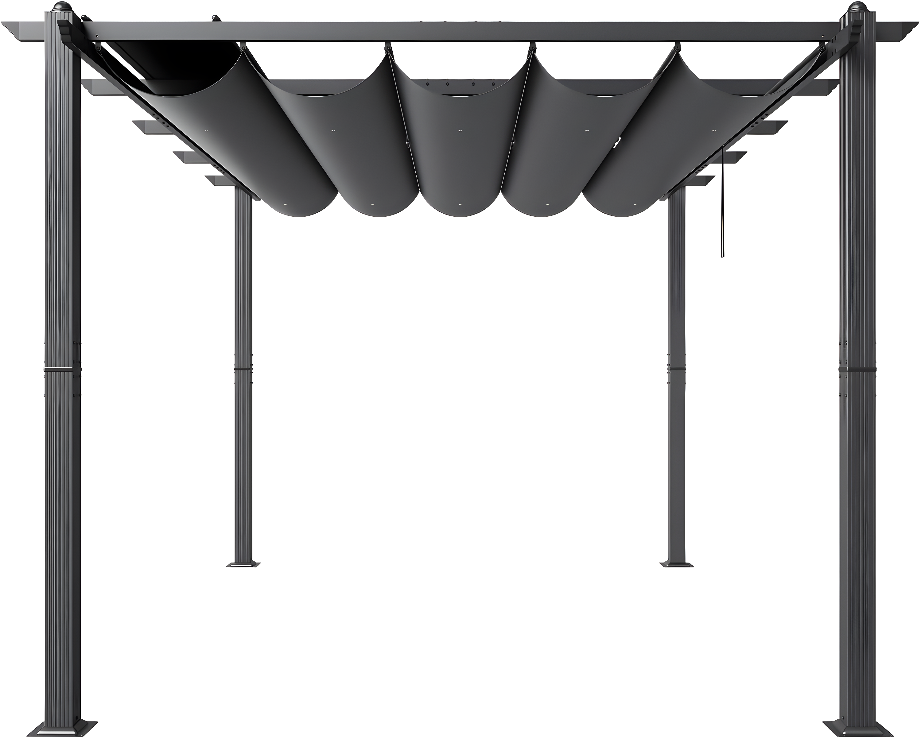 VEVOR 10'x10' Outdoor Retractable Pergola with Canopy, Aluminum Pergola with Retractable Canopy, Modern Style, Sun Shade for Patios, Gardens, Decks, Backyards (Gray)