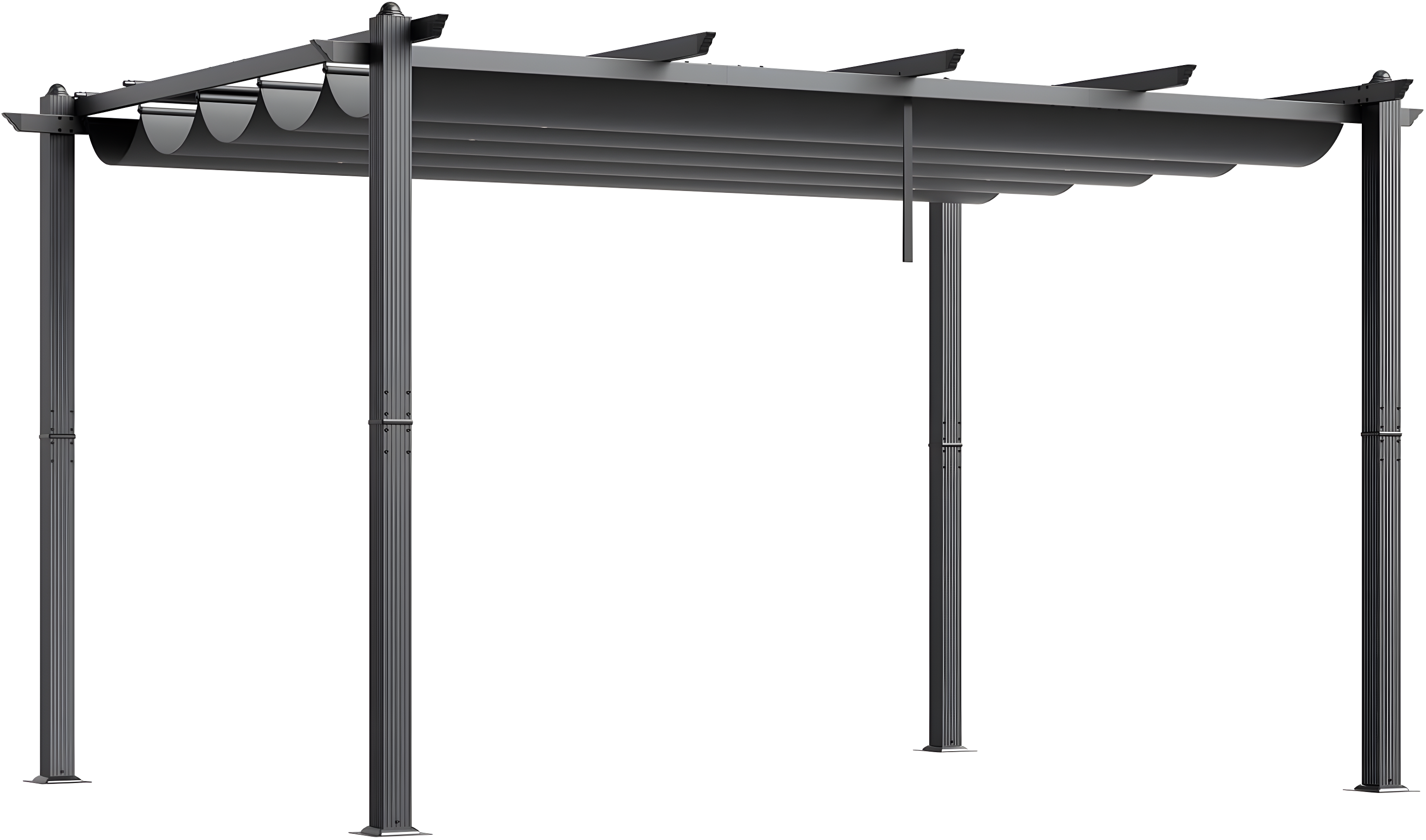 VEVOR 10'x10' Outdoor Retractable Pergola with Canopy, Aluminum Pergola with Retractable Canopy, Modern Style, Sun Shade for Patios, Gardens, Decks, Backyards (Gray)