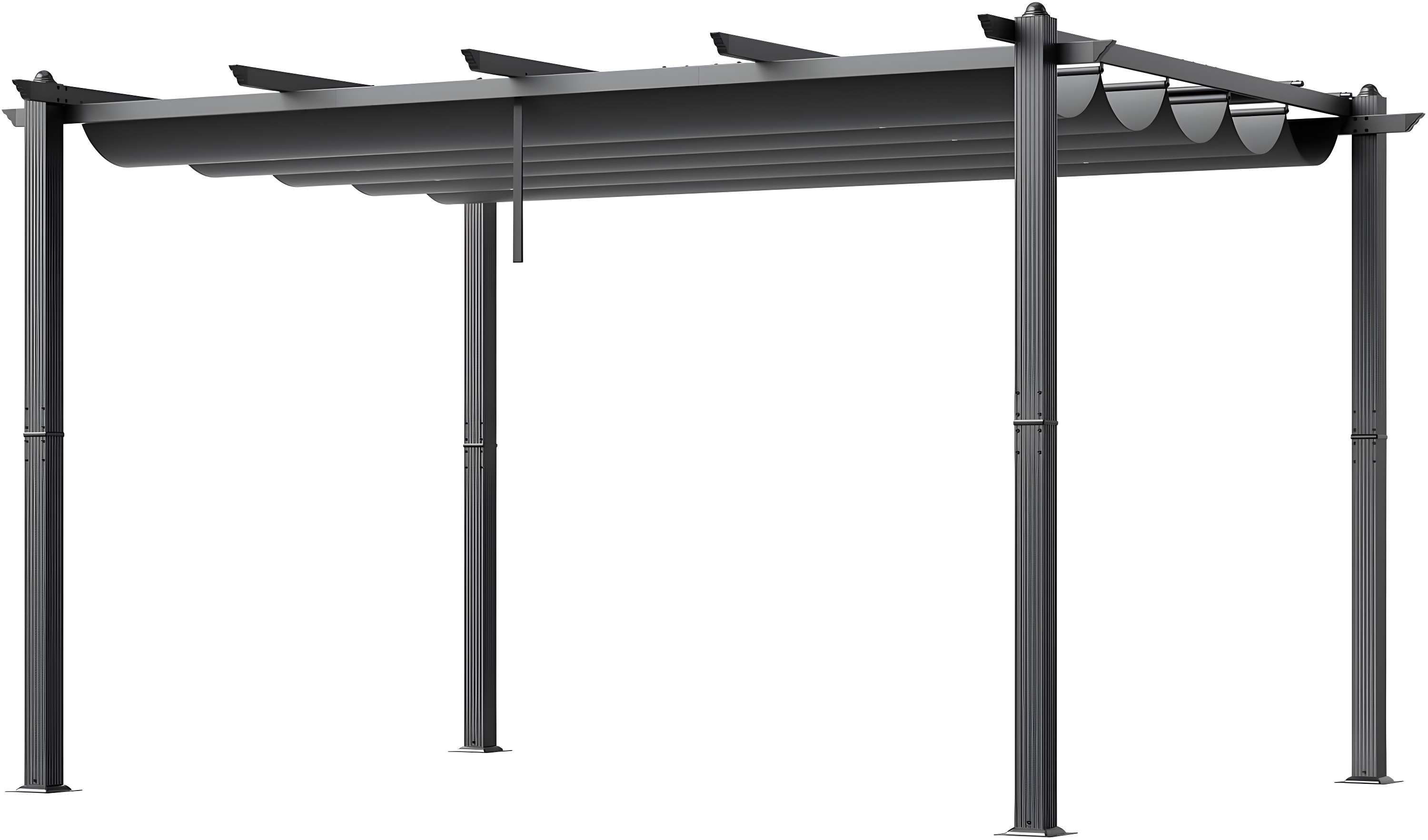 VEVOR 10'x10' Outdoor Retractable Pergola with Canopy, Aluminum Pergola with Retractable Canopy, Modern Style, Sun Shade for Patios, Gardens, Decks, Backyards (Gray)