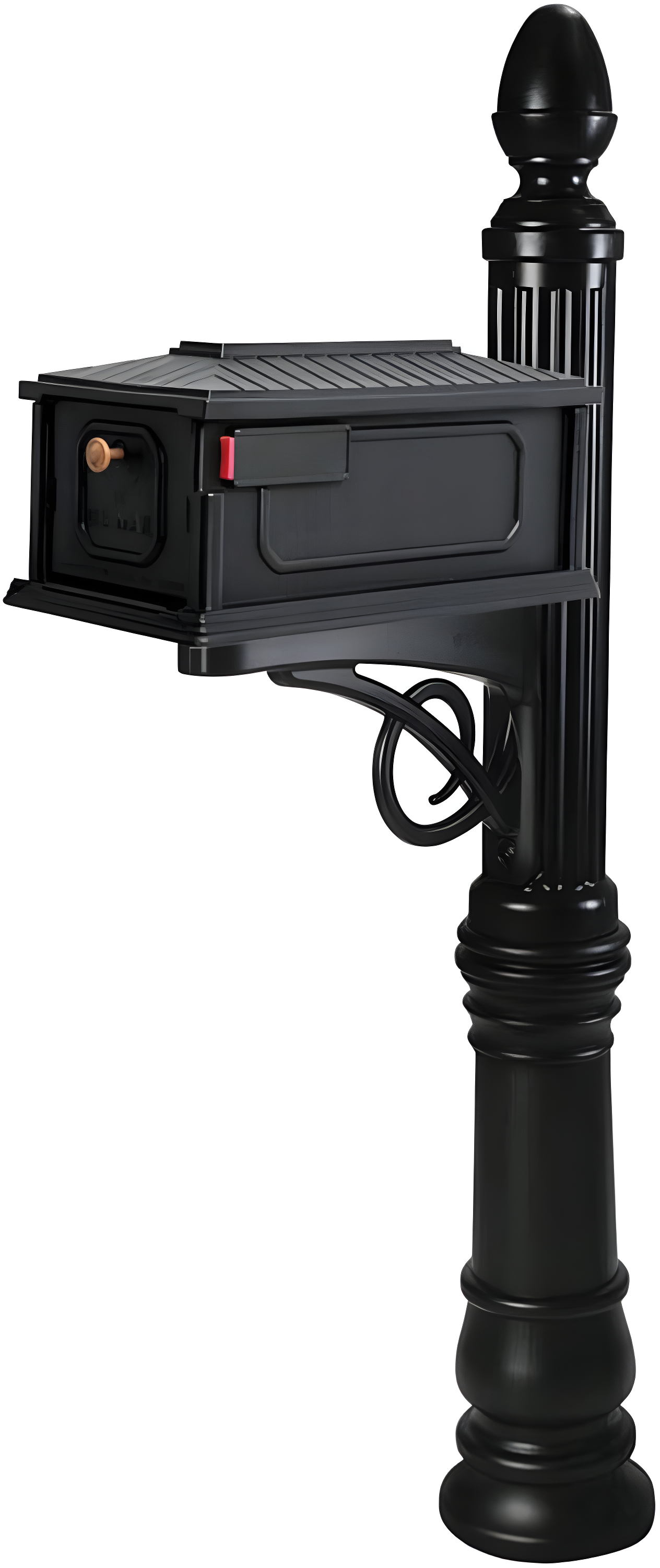 Architectural Mailboxes Stratford All-in-One, Medium, Plastic, Mailbox & Post Combo, Black