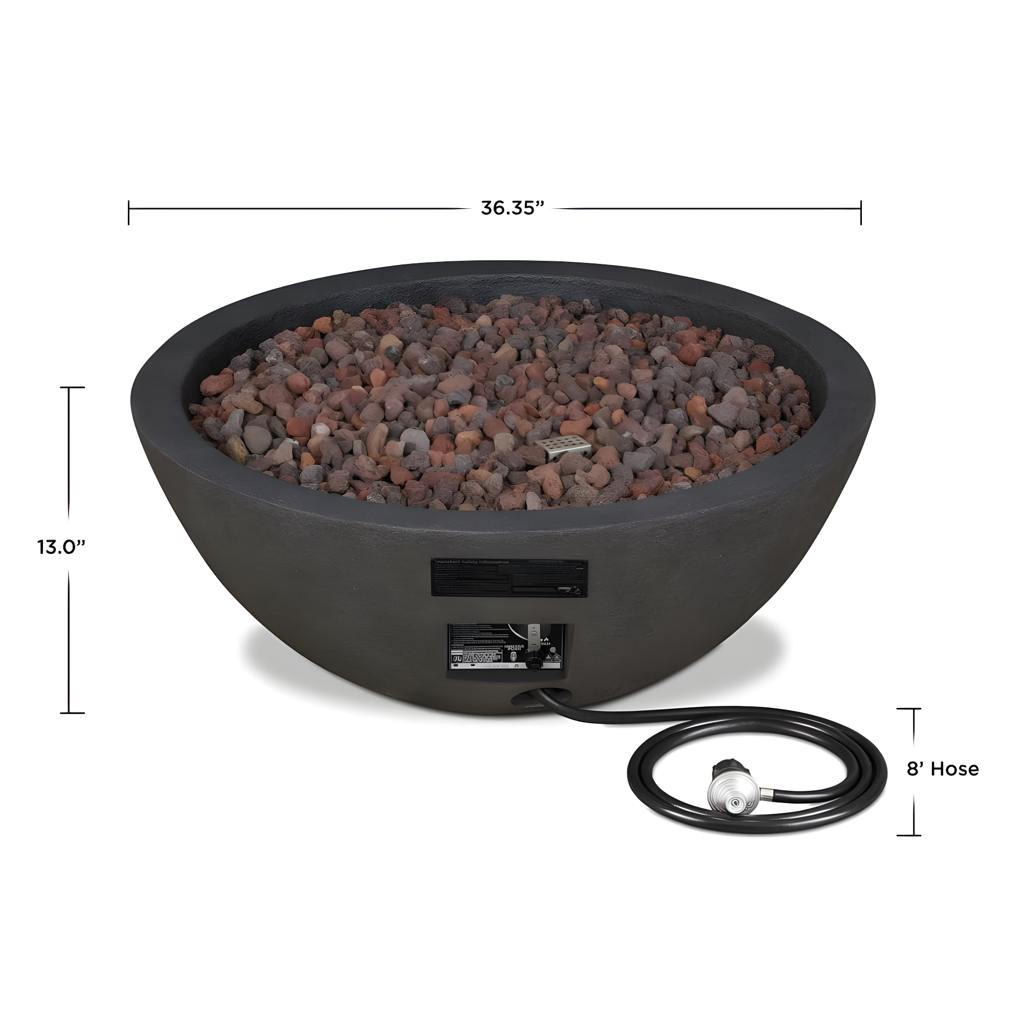 Fernanda Fire Bowl - Shale / Round